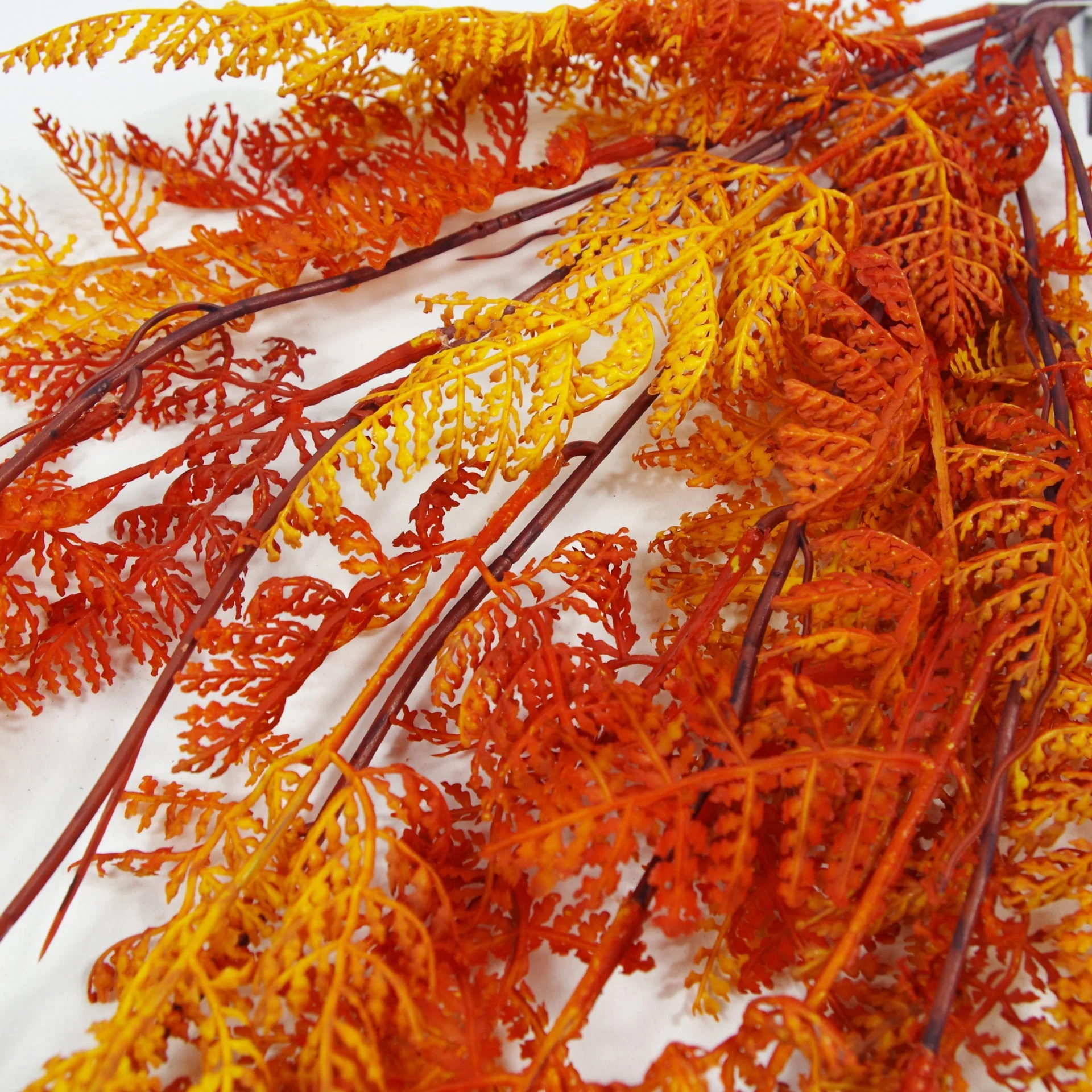 100cm Artificial Hanging Maidenhair Fern Plant Autumn Orange - Image 4
