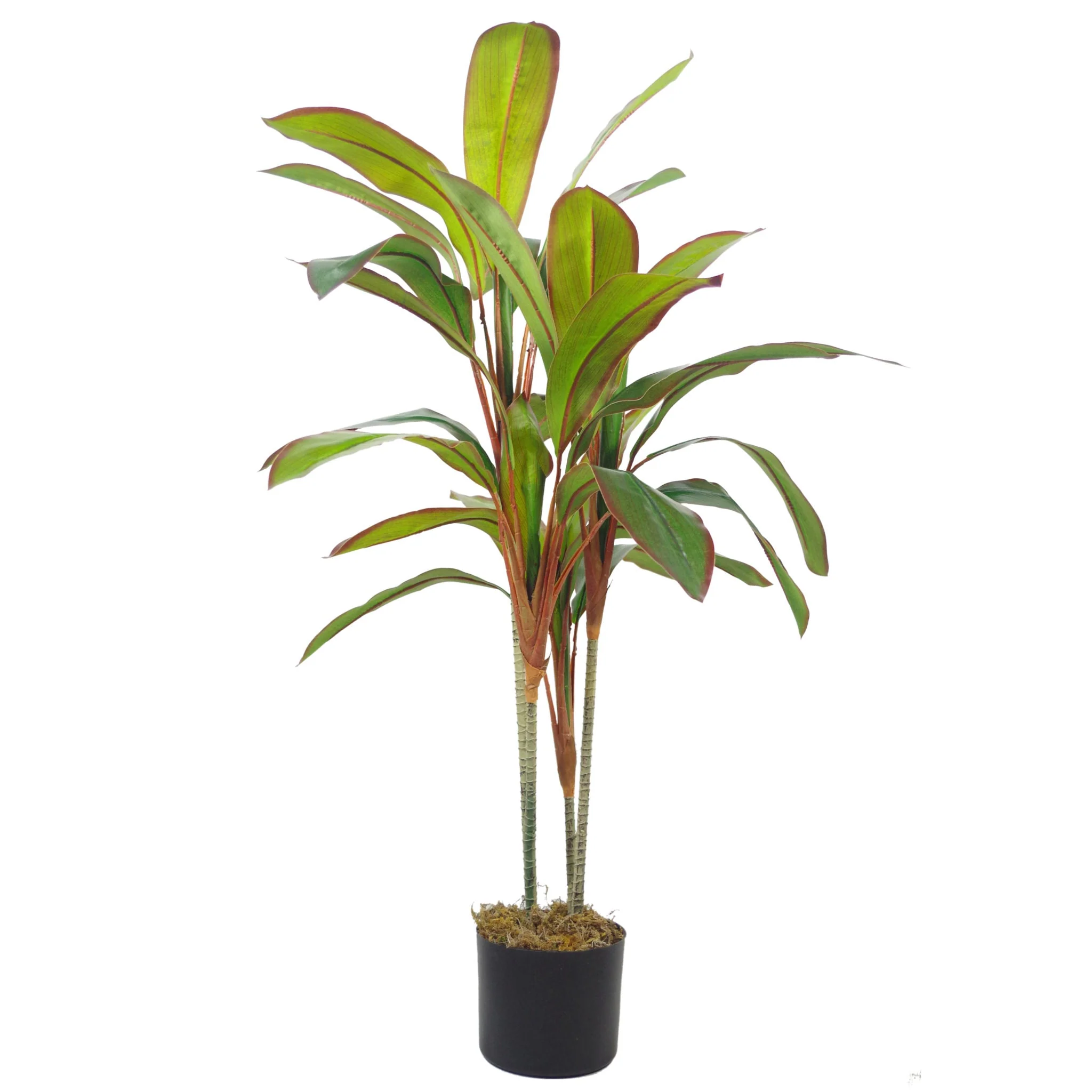 100cm Artificial Potted Dracaena Tropical Plant with Silver Metal Plater - Image 4
