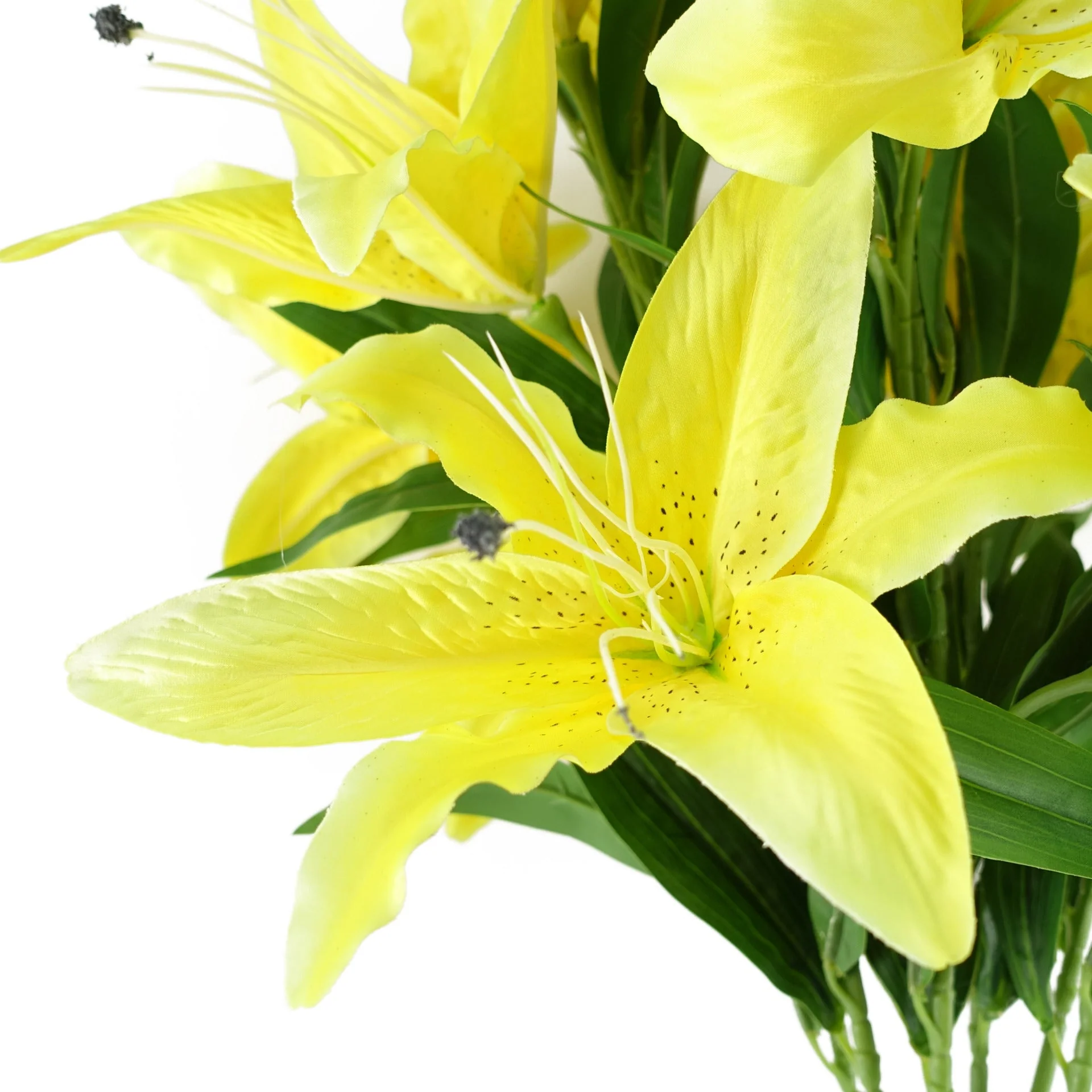 100cm Large Yellow Lily Stem - 3 Flowers - Image 2