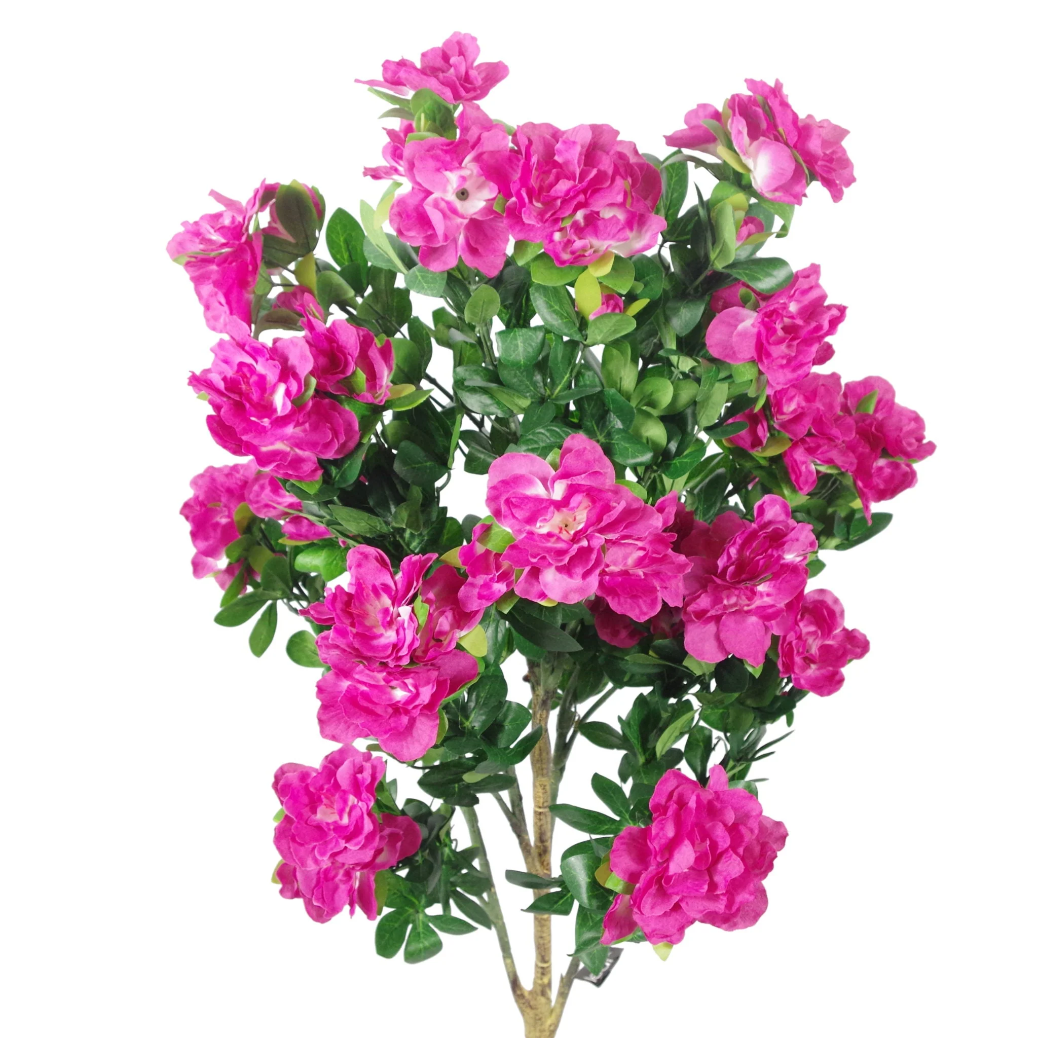 100cm Premium Artificial Azalea Pink Flowers Potted Plant with Gold Metal Planter - Image 4