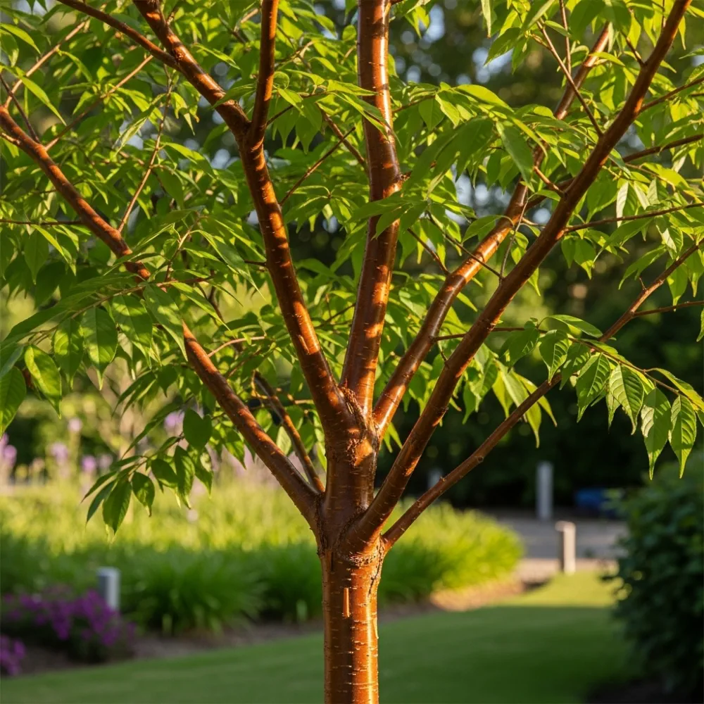 10ft Half-Standard Tibetan Cherry Tree | Mature Prunus Serrula | 6/8cm Girth | Grown in 20L Airpot - Image 3