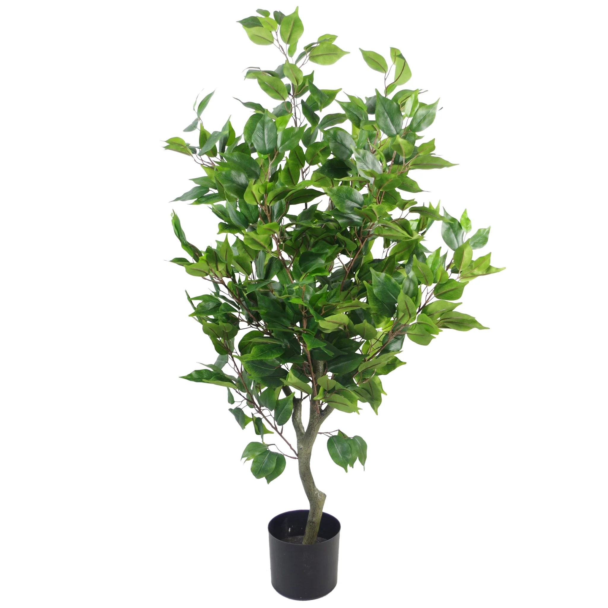 110cm Artificial Evergreen Ficus Tree Copper Curve Planter - Image 2