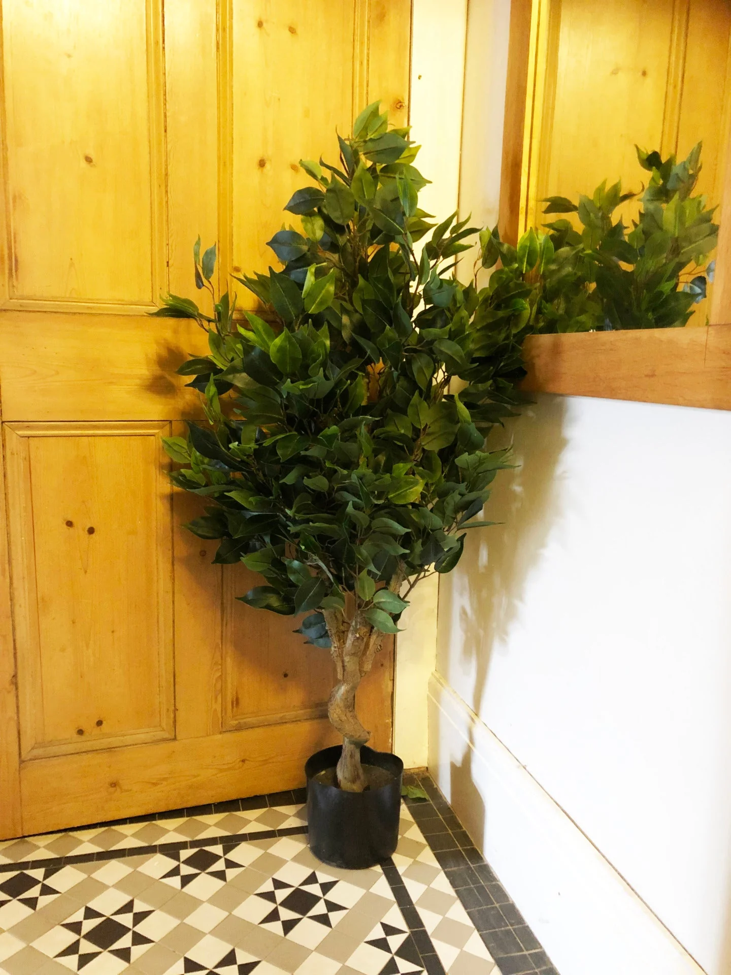 110cm Artificial Evergreen Twist Ficus Tree - Image 2