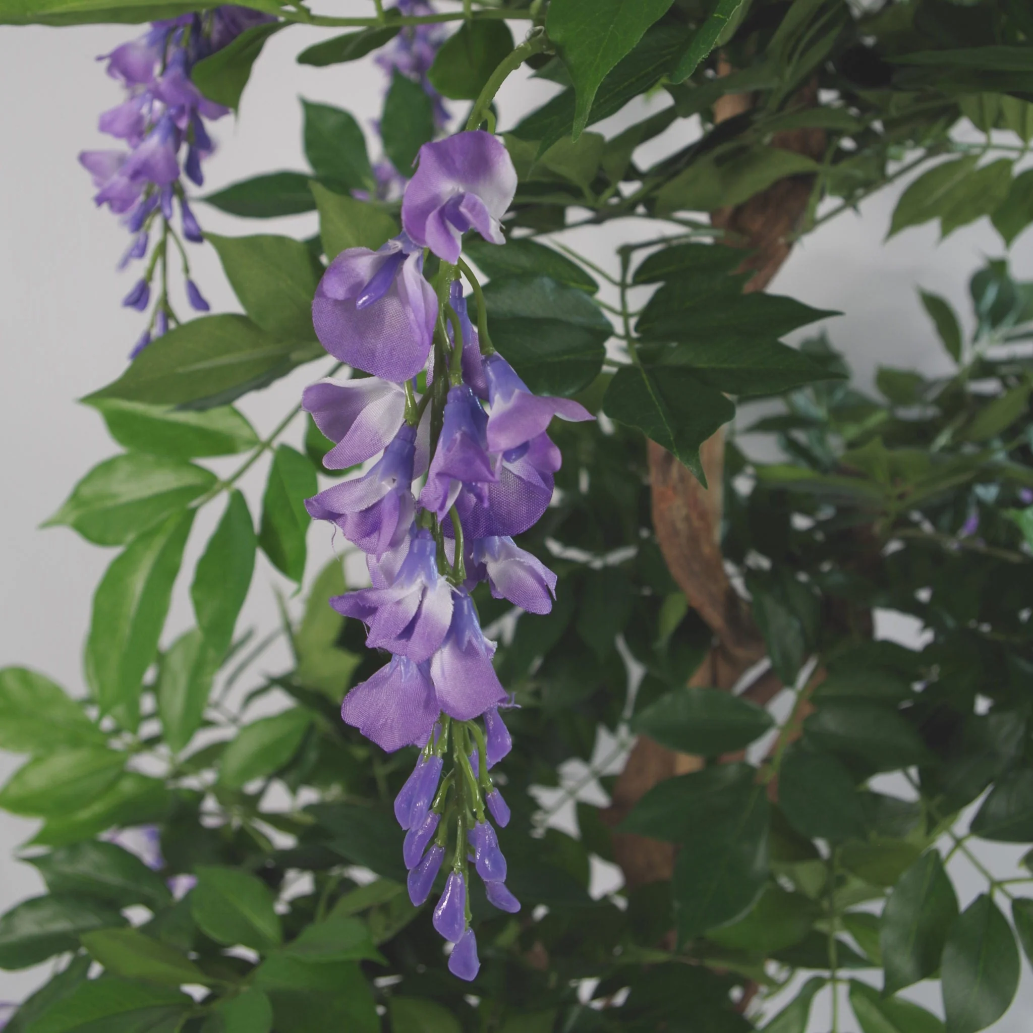 110cm Artificial Purple Wisteria Tree with Gold Metal Planter - Image 3