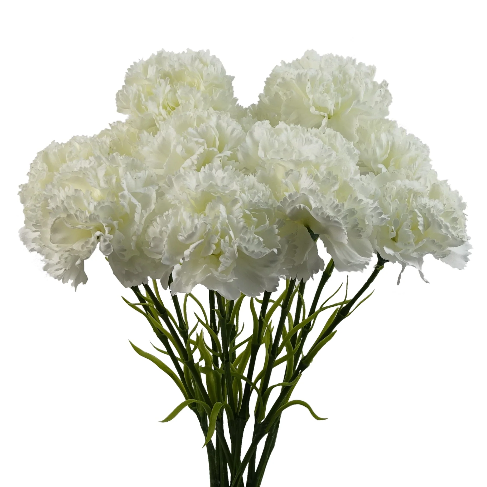 12 x White Carnation Artificial Flowers - Image 4
