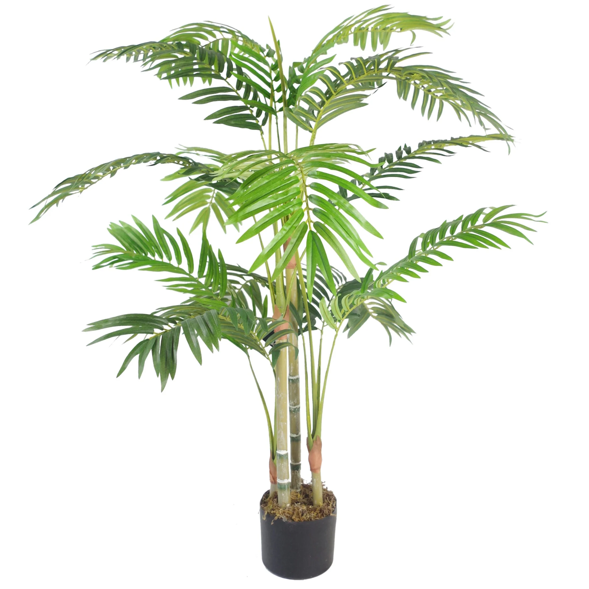120cm (4ft) Premium Artificial Areca Palm with pot with Copper Metal Planter - Image 3
