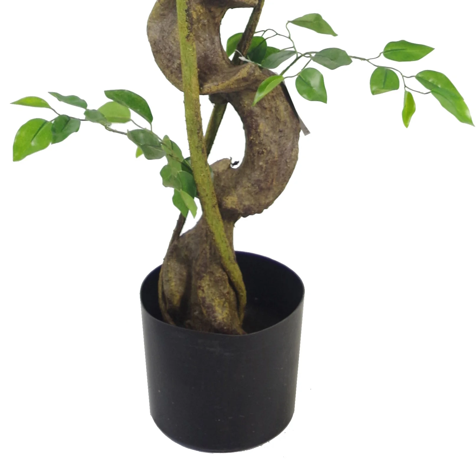 120cm Twisted Trunk Artificial Japanese Fruticosa Style Ficus Tree - Image 4