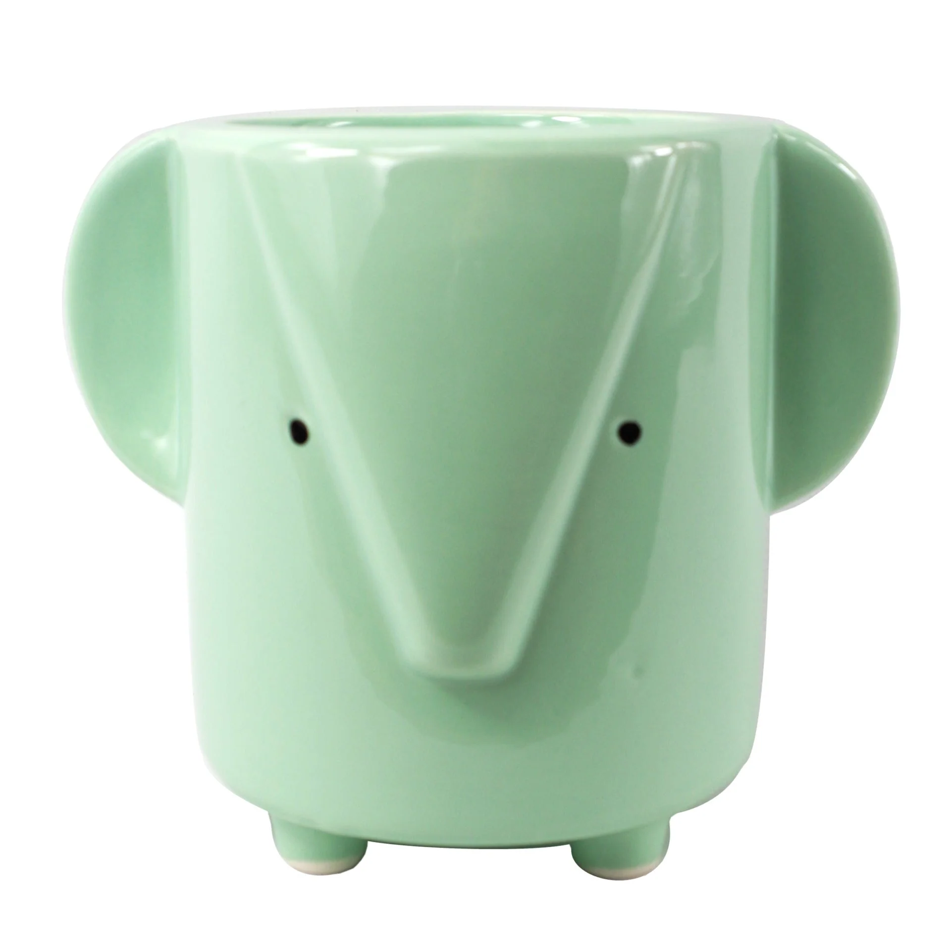 13cm Ceramic Blue Elephant Planter