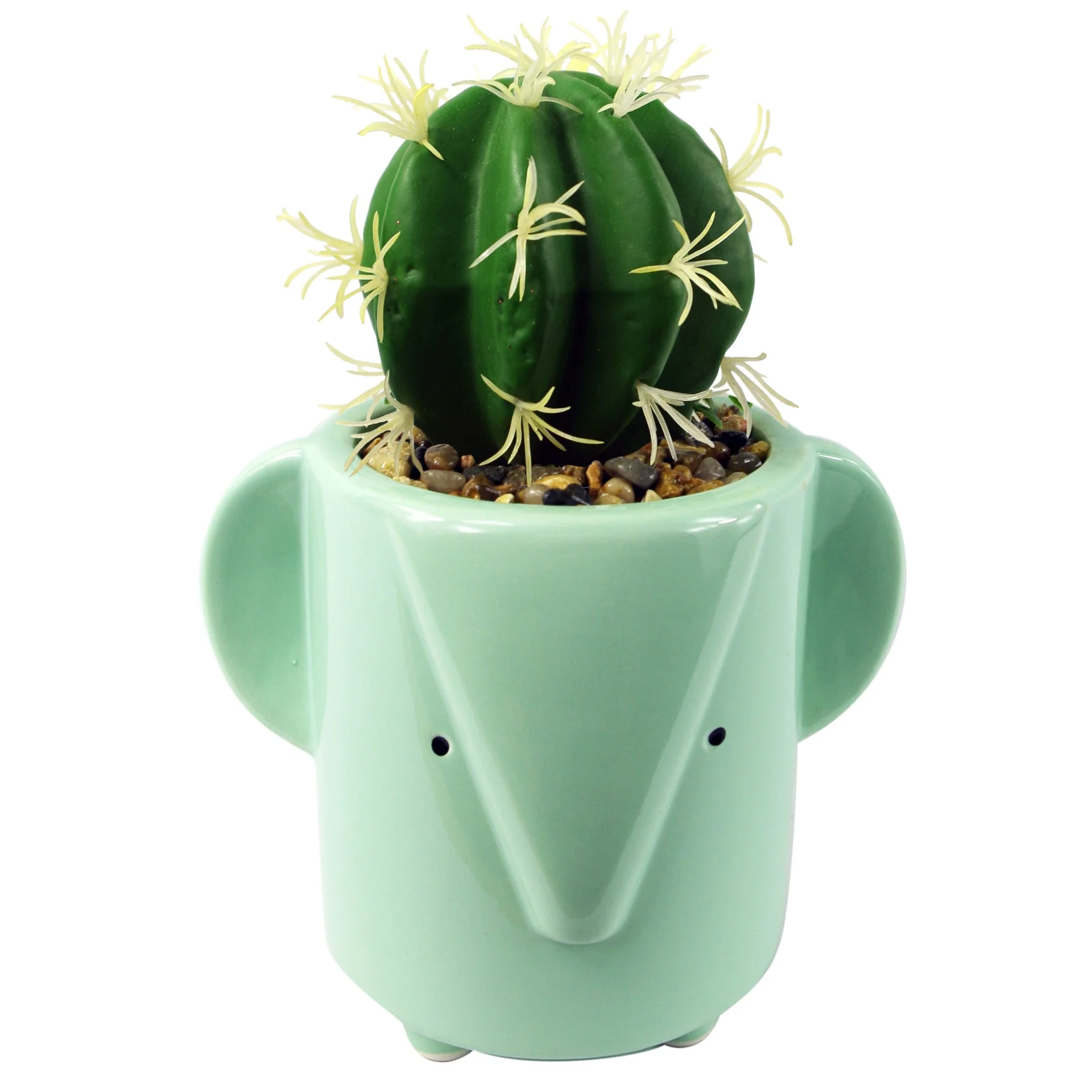 13cm Ceramic Blue Elephant Planter - Image 3