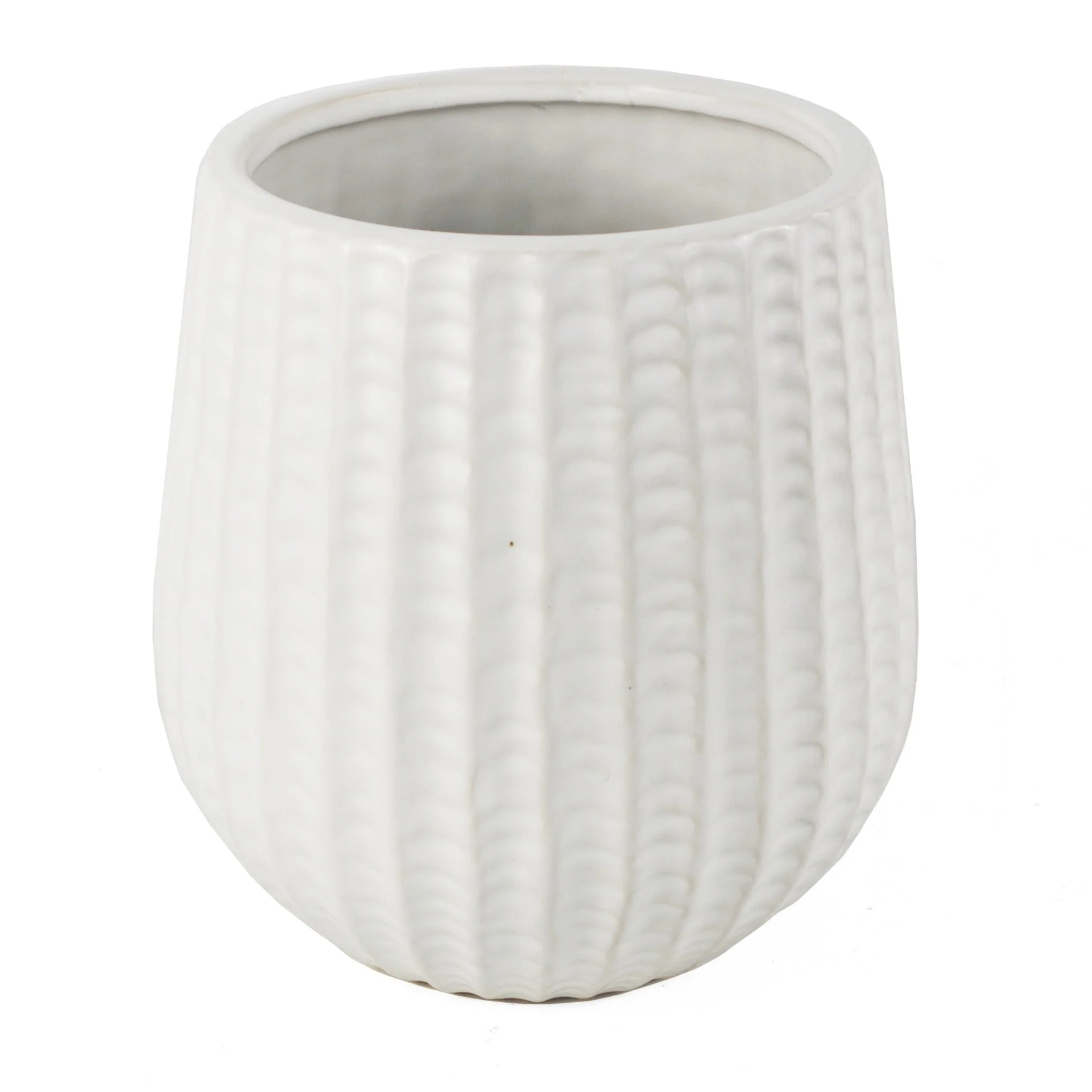 16cm White Ceramic Planter - Image 3