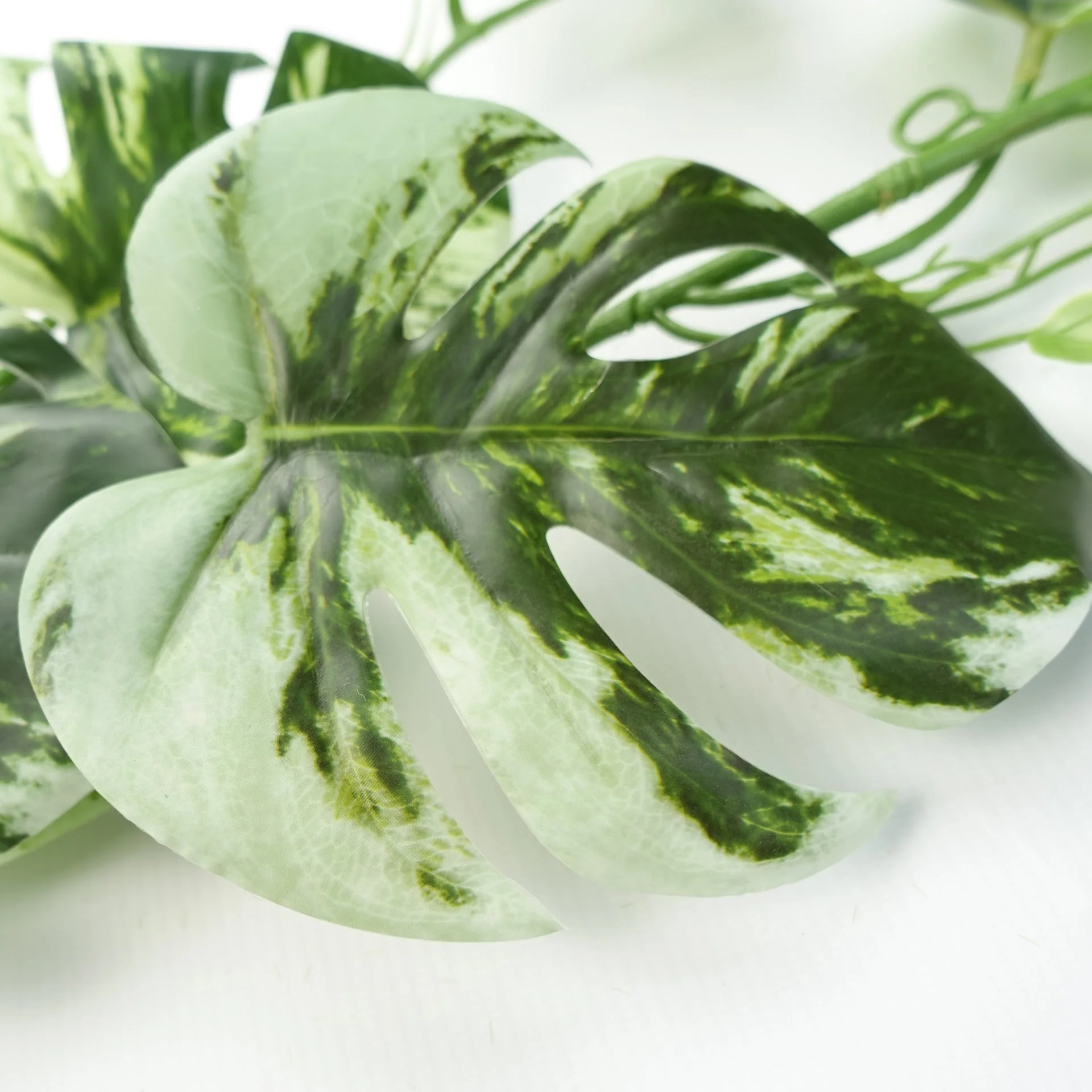 180cm Artificial Hanging Trailing Variegated Monstera Plant - Image 3