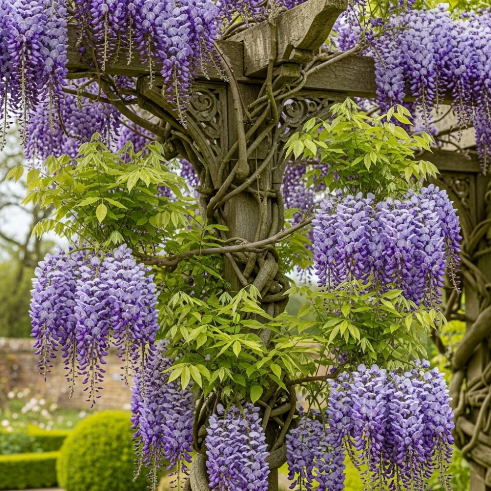 2 Japanese Wisteria | Wisteria floribunda 'Black Dragon' | 2L Pots - Image 3
