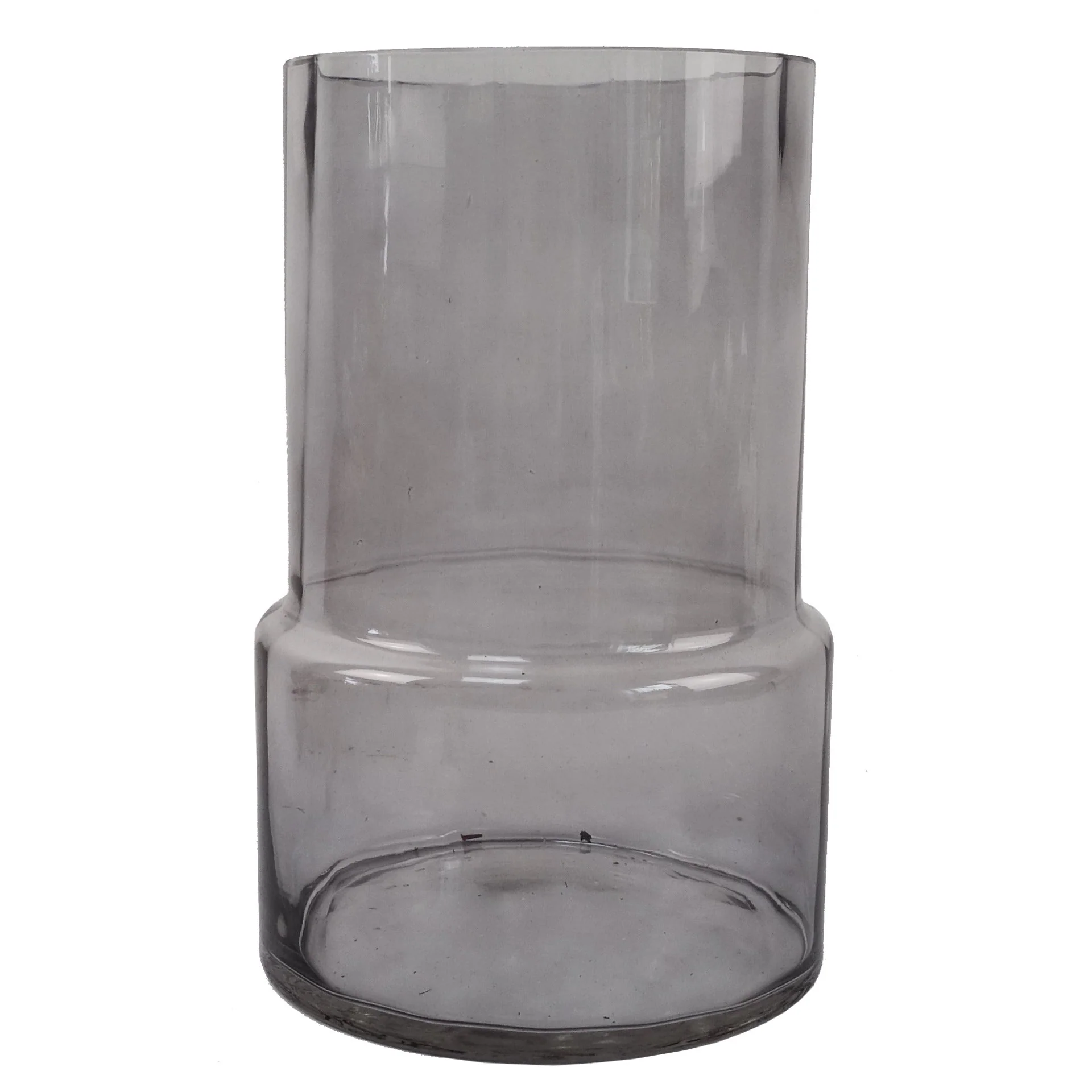 26cm Grey Smoke Glass Vase