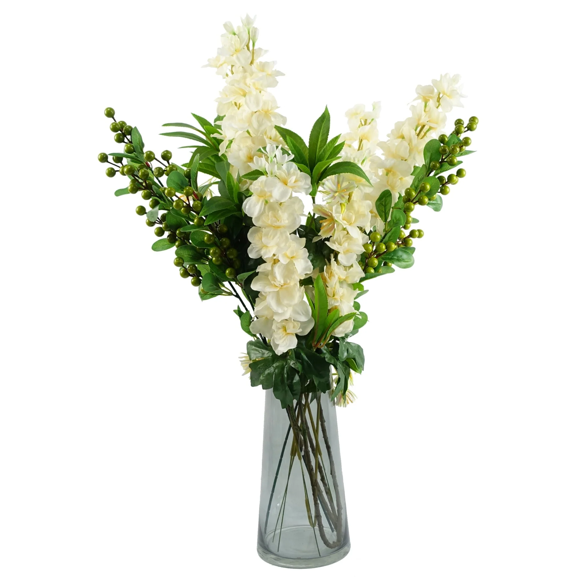 28cm Gold Rim Smoke Grey Glass Vase - Image 4
