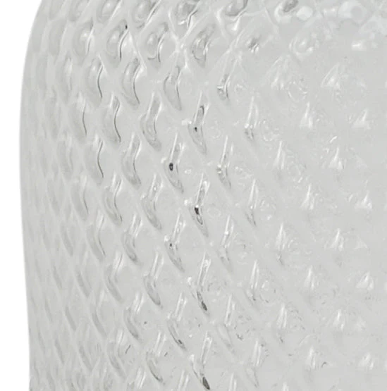 29cm Clear Glass Diamond Vase - Image 4