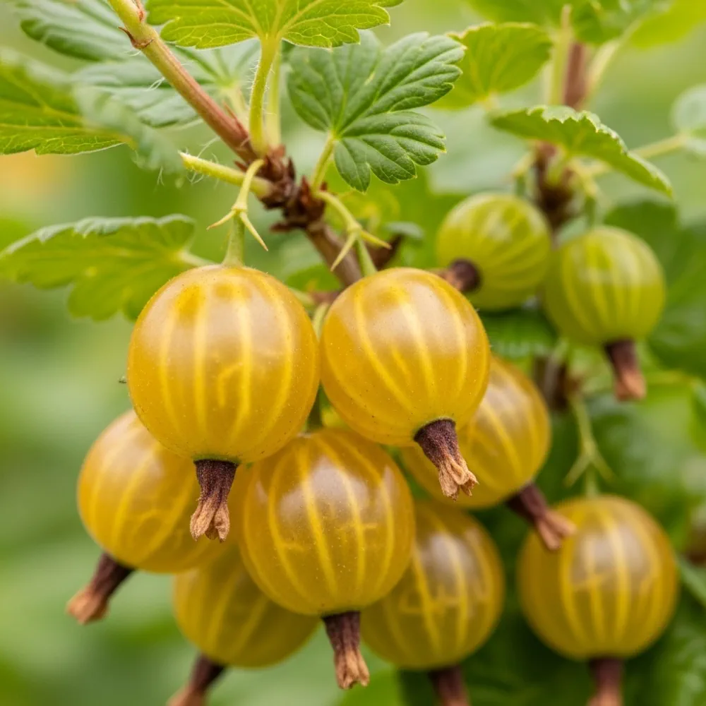 3 Hinnonmaki Yellow' Gooseberry Plants | 9cm Pots - Image 2