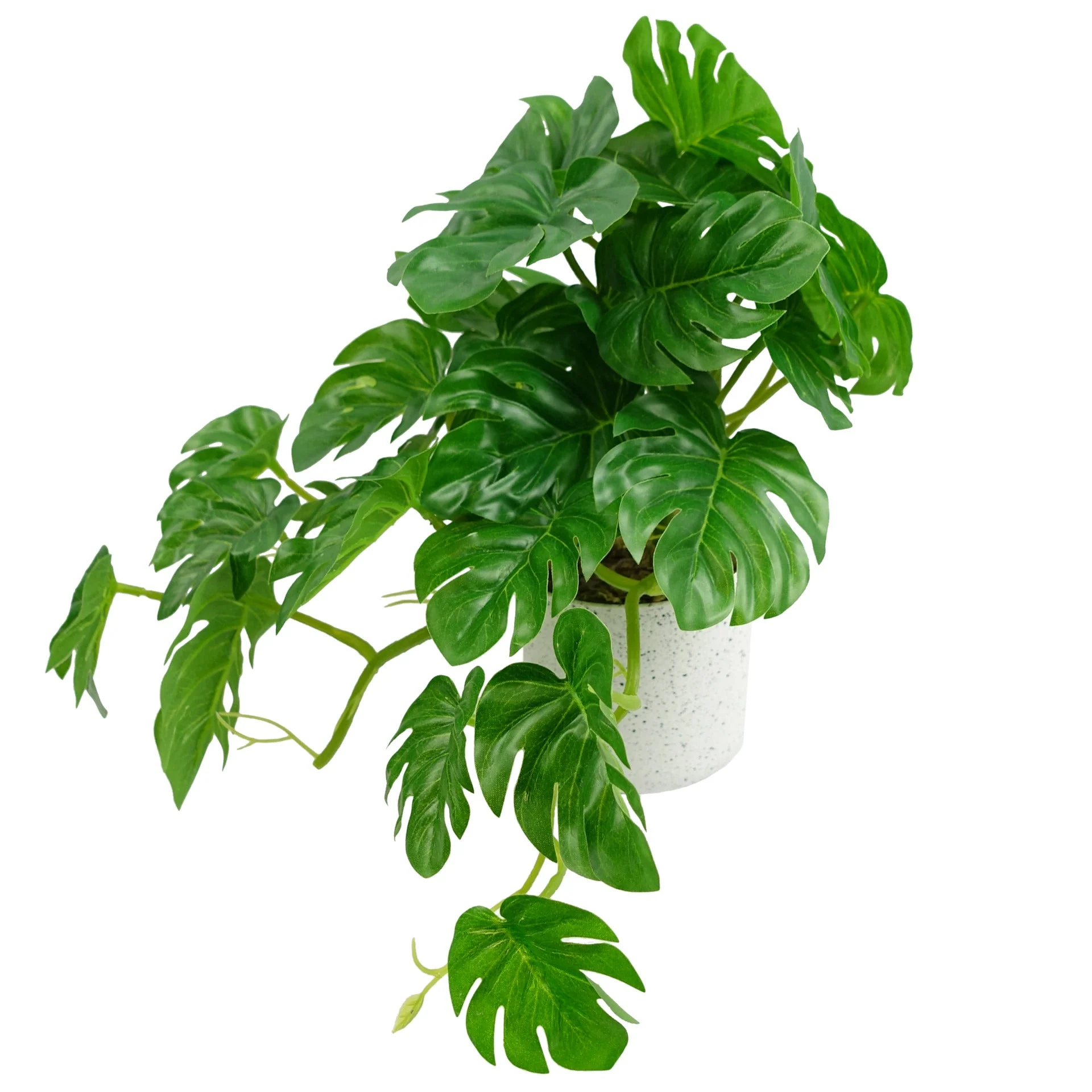 30cm Artificial Green Potted Monstera Trailing Plant - Image 4
