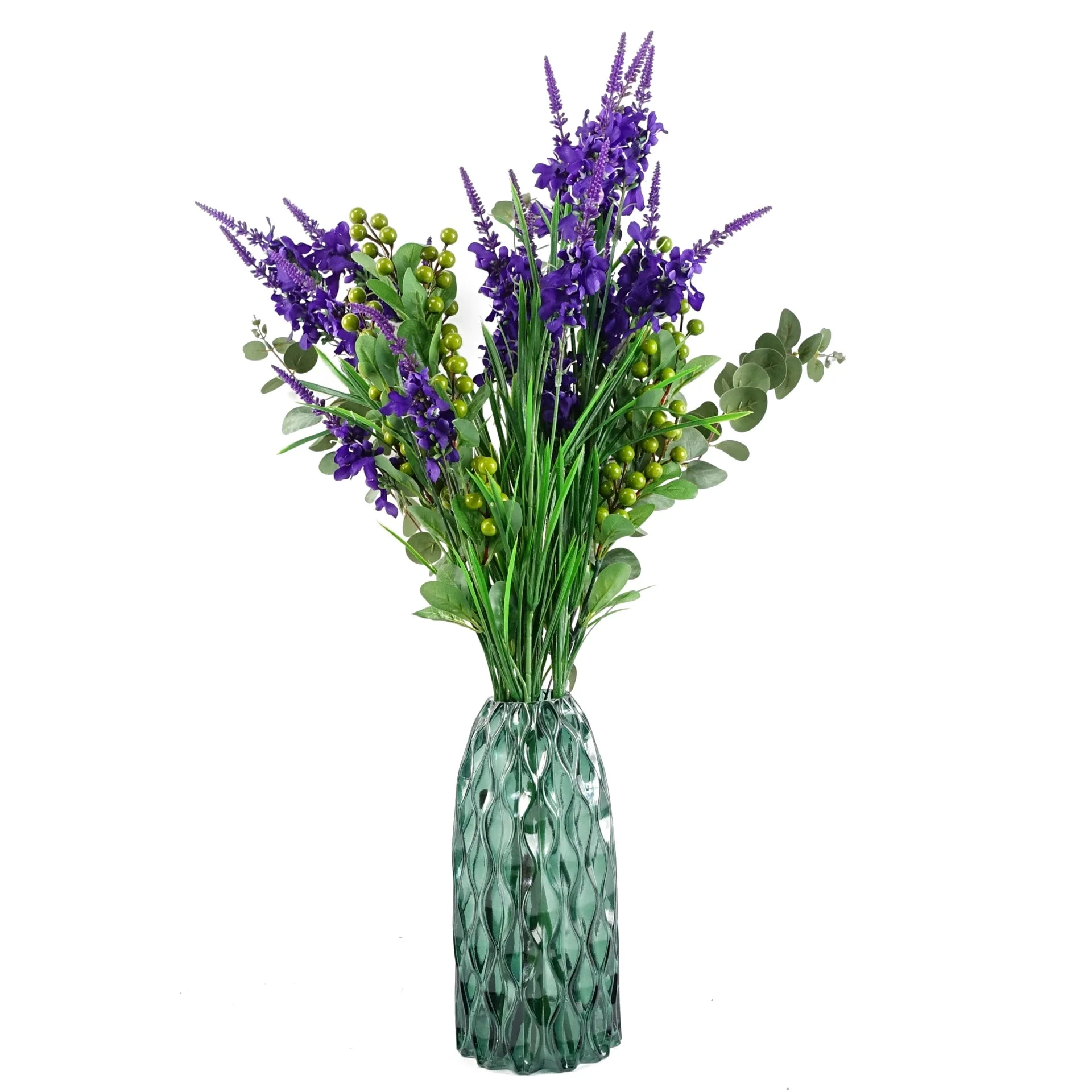 30cm Green Waves Glass Vase - Image 2