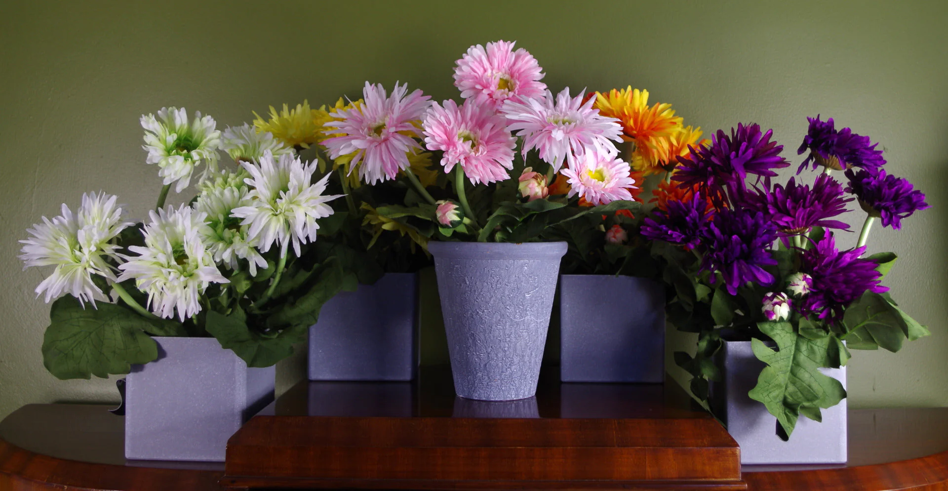 33cm Artificial Potted Daisy Orange - Image 4