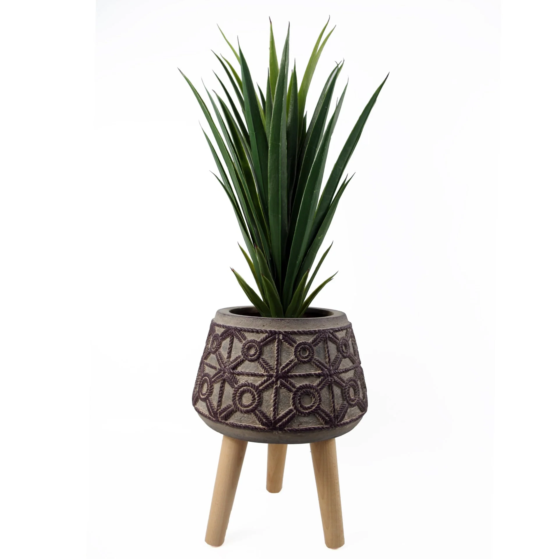 36cm x 26cm Rope Effect Composite Large Planter - Image 2