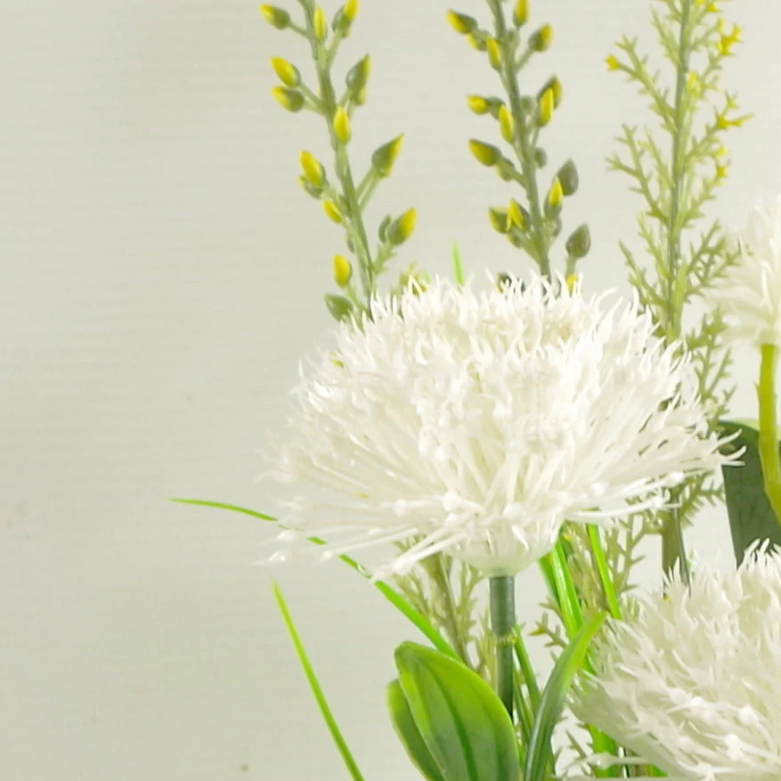 38cm Artificial Grass Allium Arrangement in Vase - Image 2