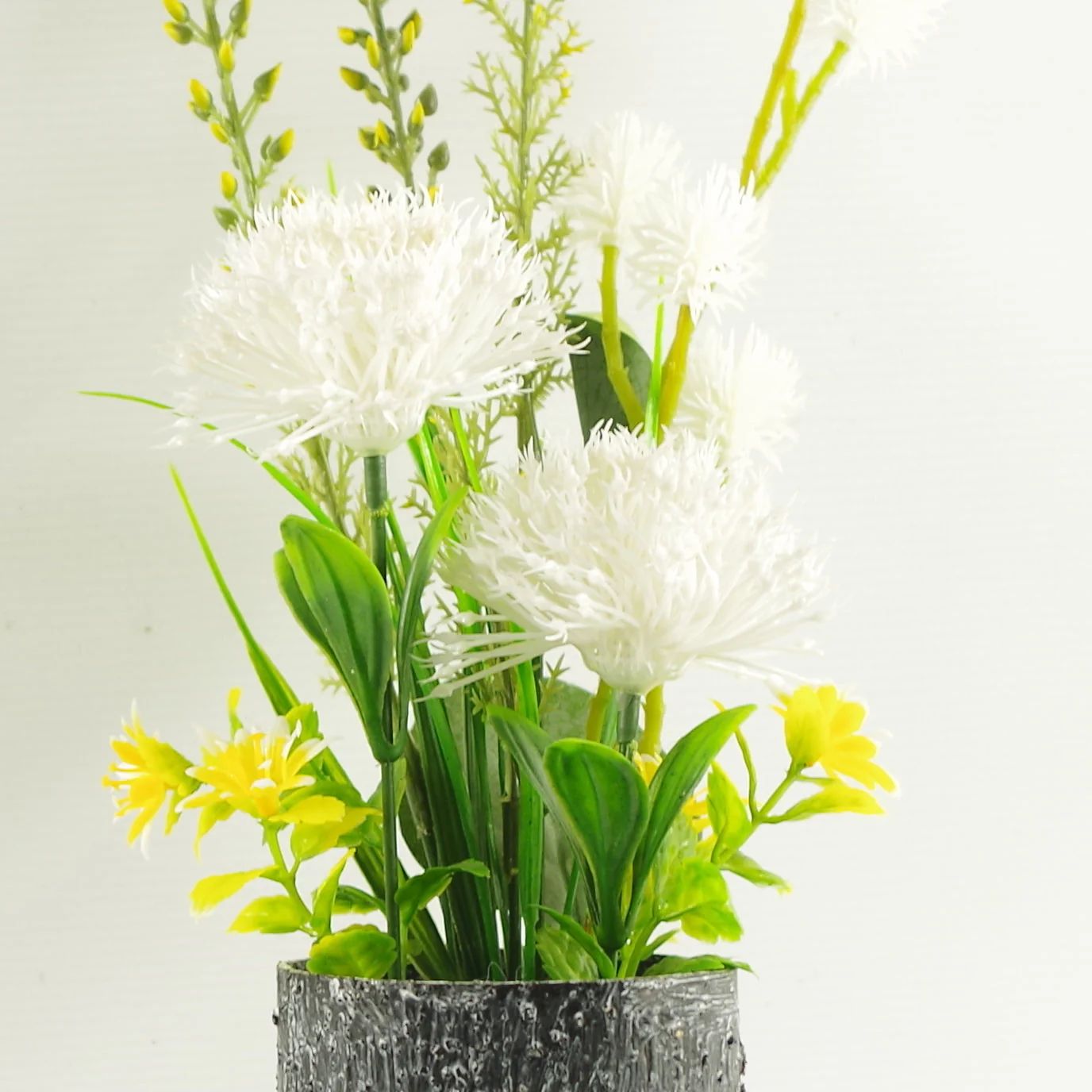 38cm Artificial Grass Allium Arrangement in Vase - Image 4
