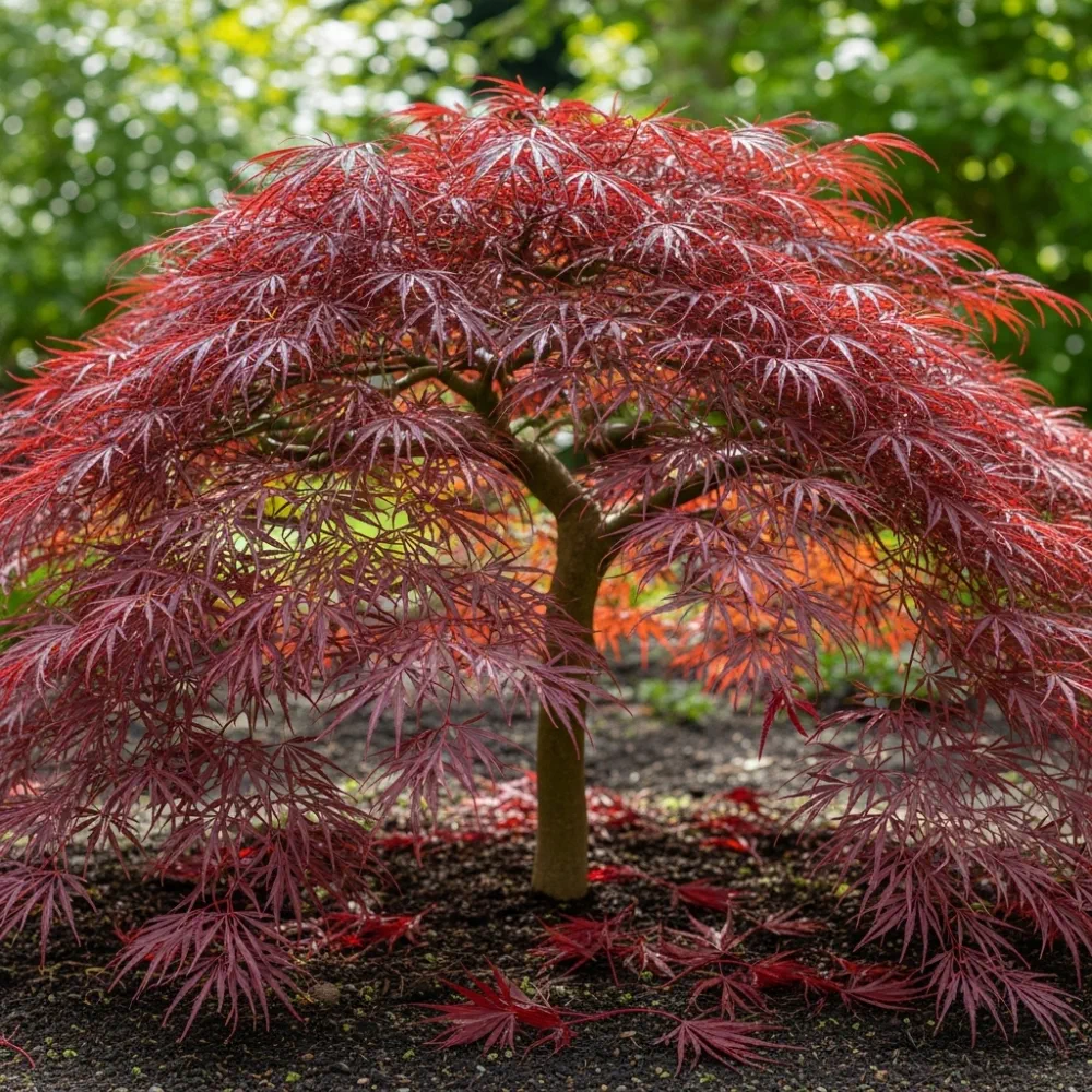 3ft Red Weeping Japanese Maple Tree | Acer palmatum 'Garnet' | 5L Pot - Image 2