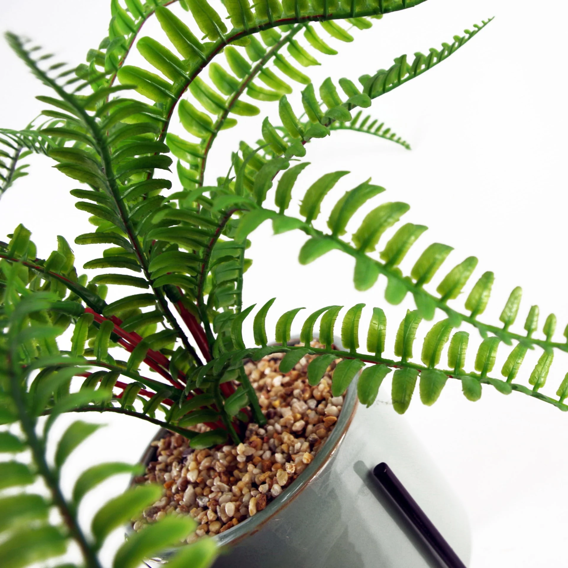 40cm Artificial Fern with Ceramic Planter & Stand - Image 2