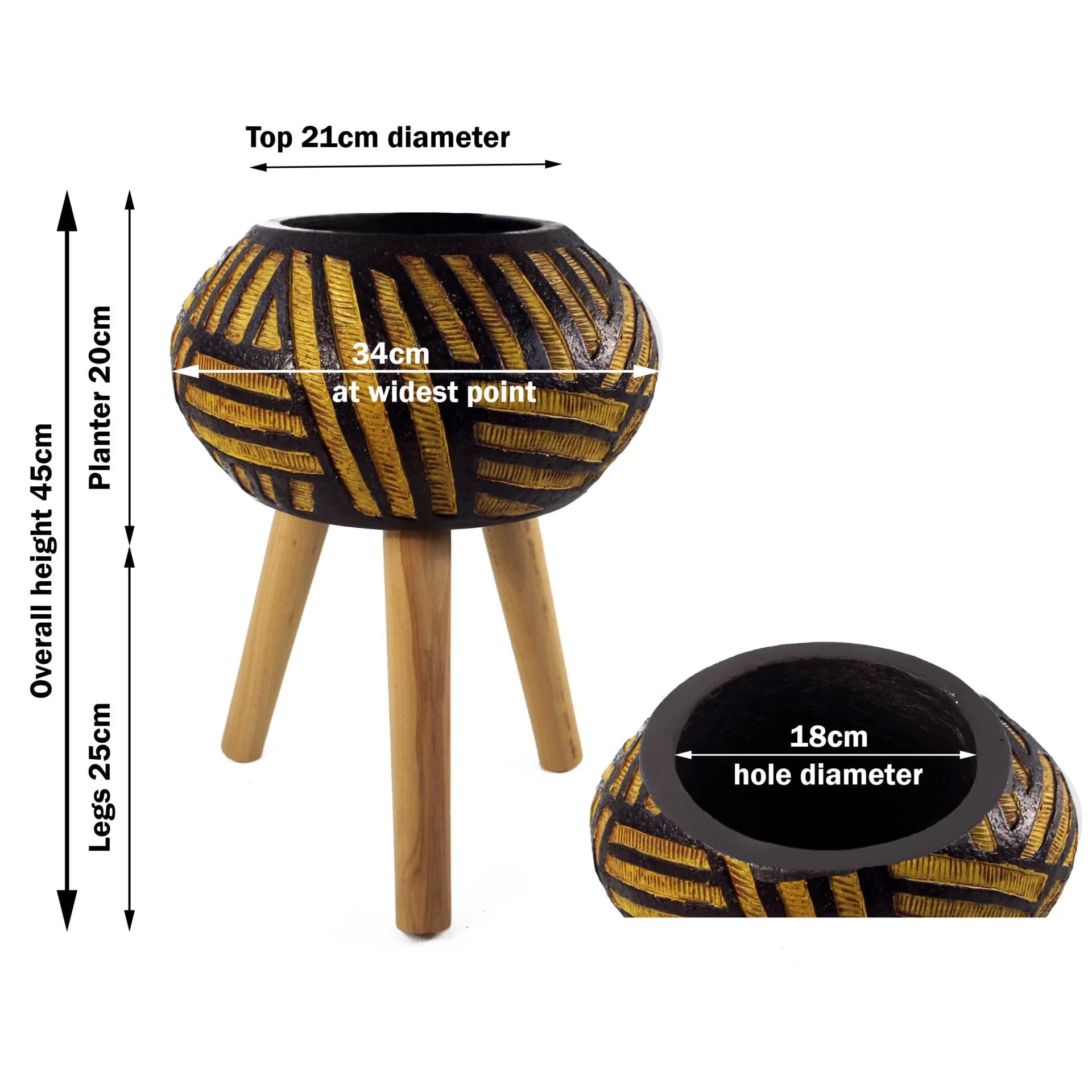 45cm x 34cm Bali Composite Oval Large Planter - Image 3