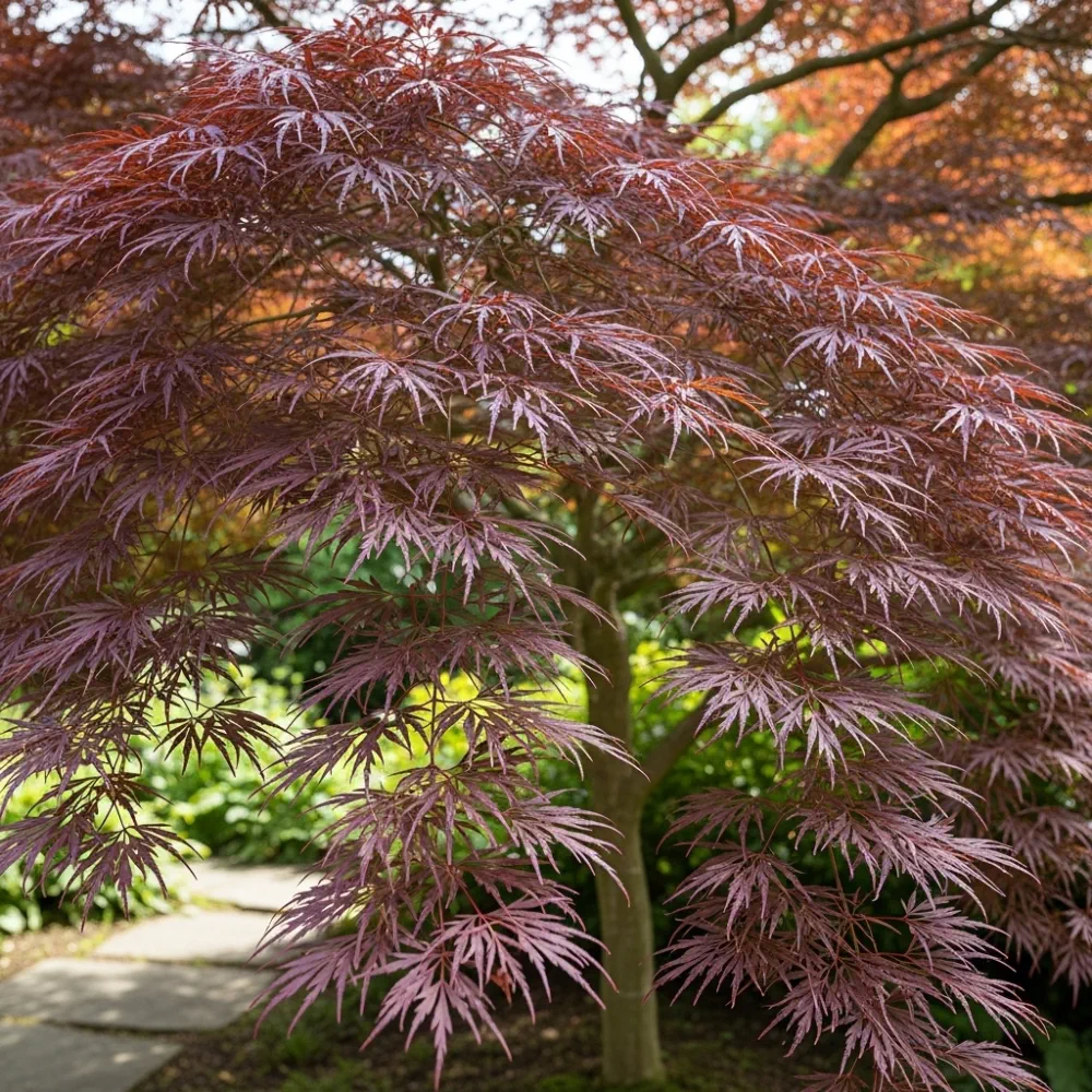 4ft Red Weeping Japanese Maple Tree | Acer palmatum 'Garnet' | 7.5L Pot - Image 3