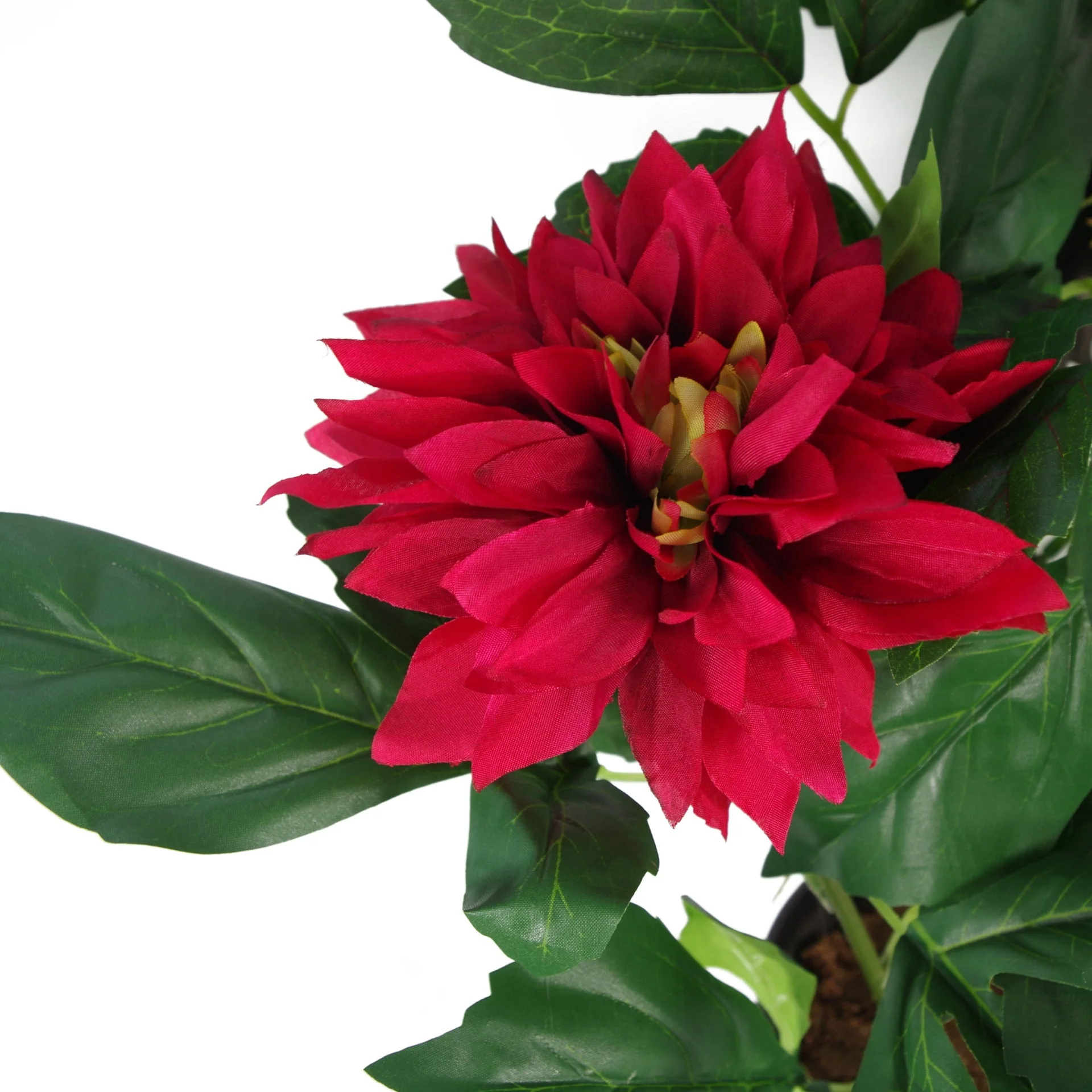 50cm Artificial Dhalia Plant Red - Image 2