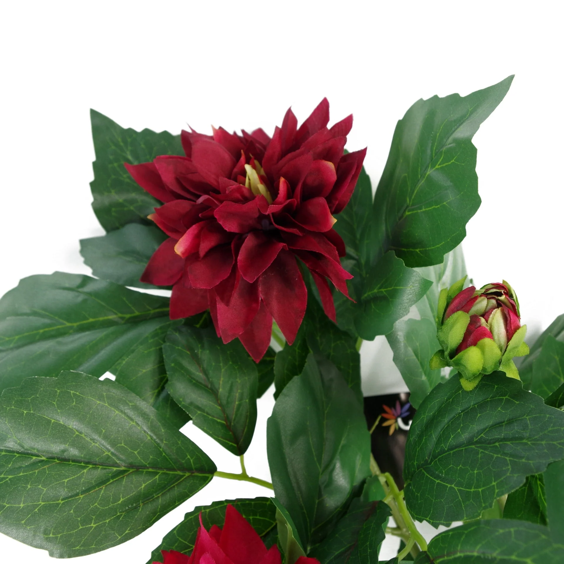 50cm Artificial Dhalia Plant Red - Image 3