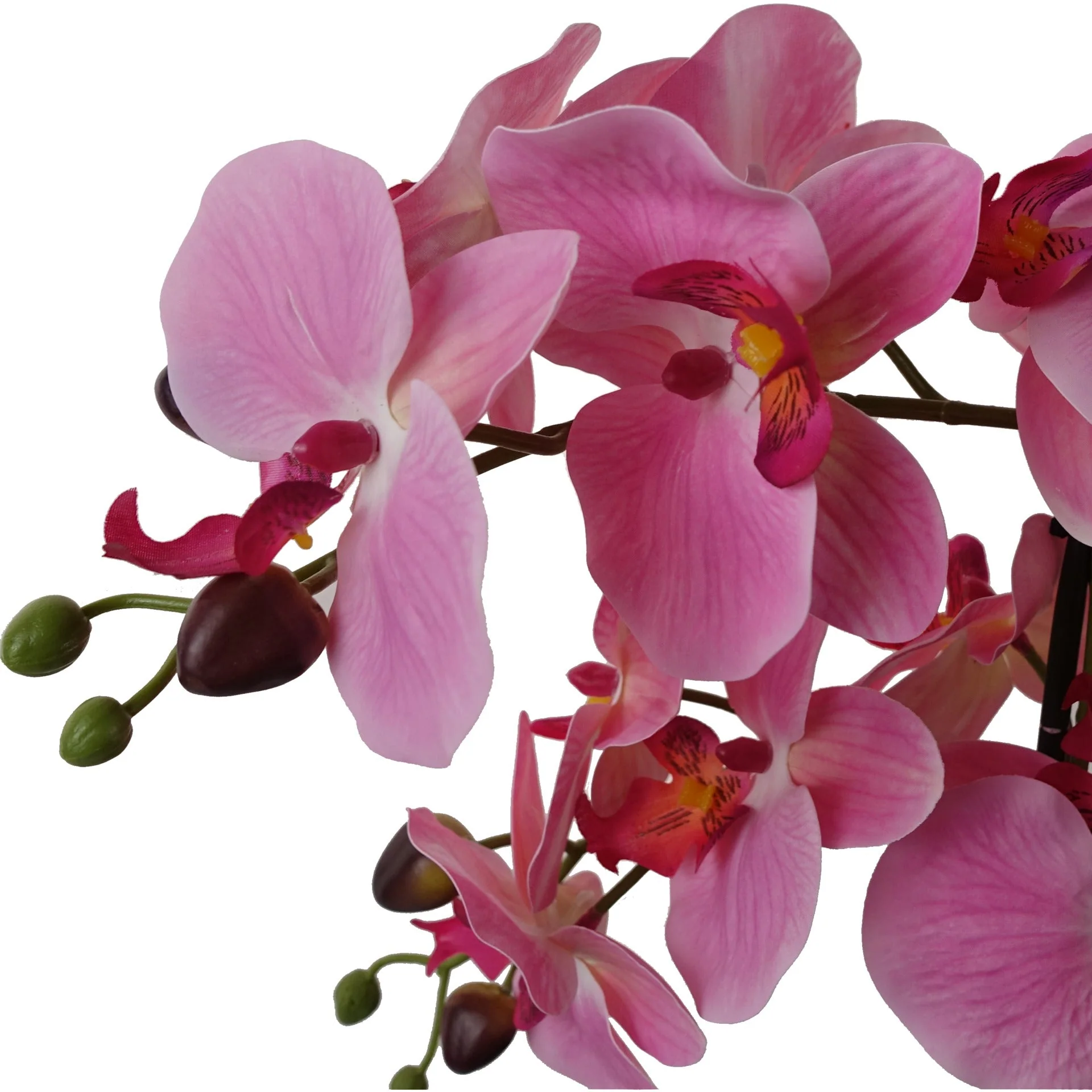50cm Artificial Orchid with Glass Planter - Pink - Image 2