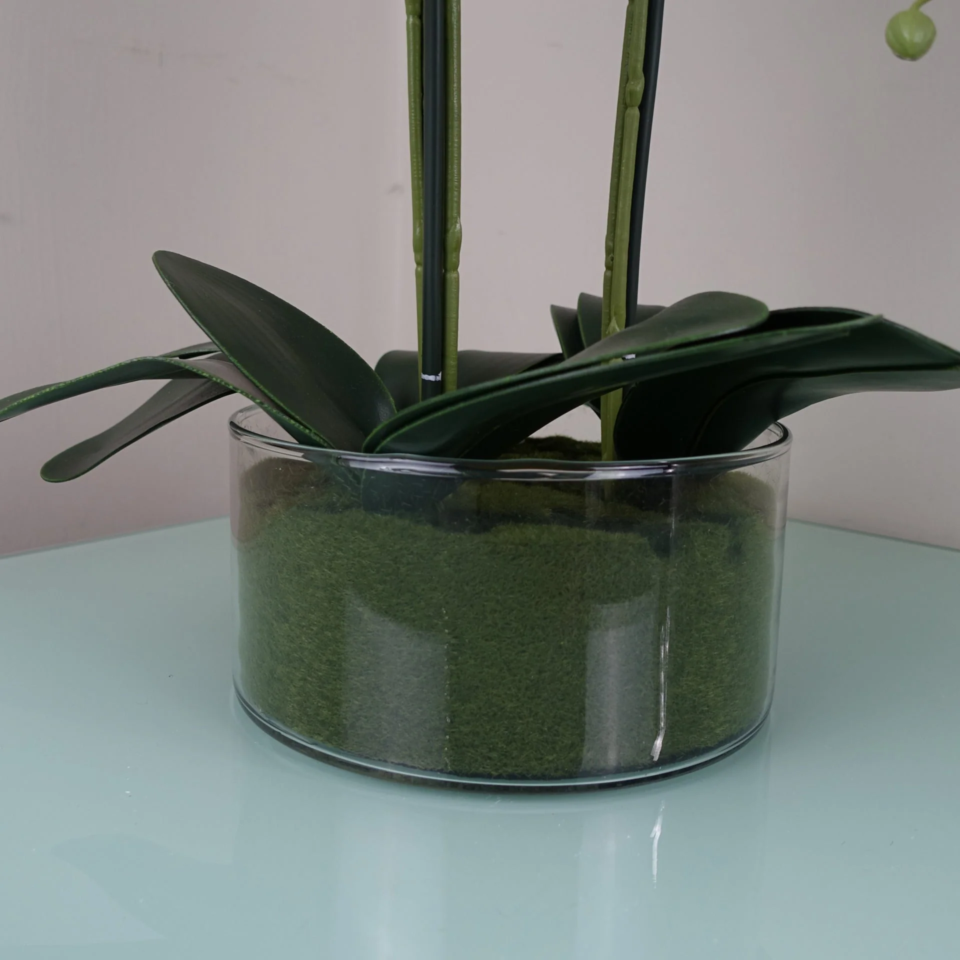 50cm Artificial Orchid with Glass Planter - Pink - Image 4