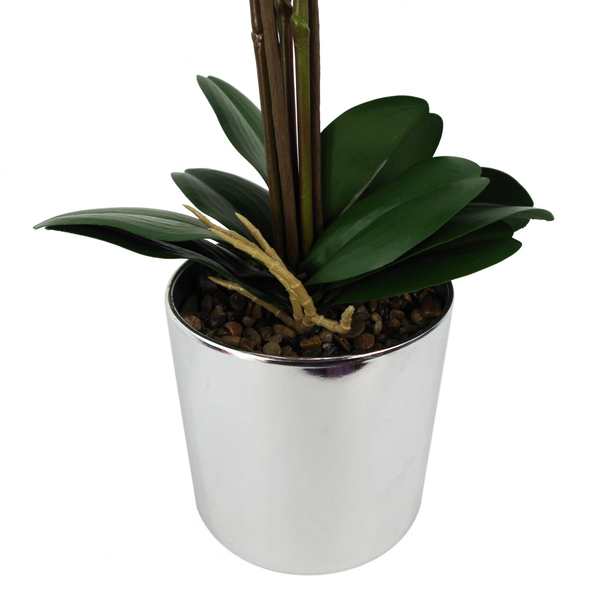 52cm Artificial Orchid Large -White / Silver - Image 4