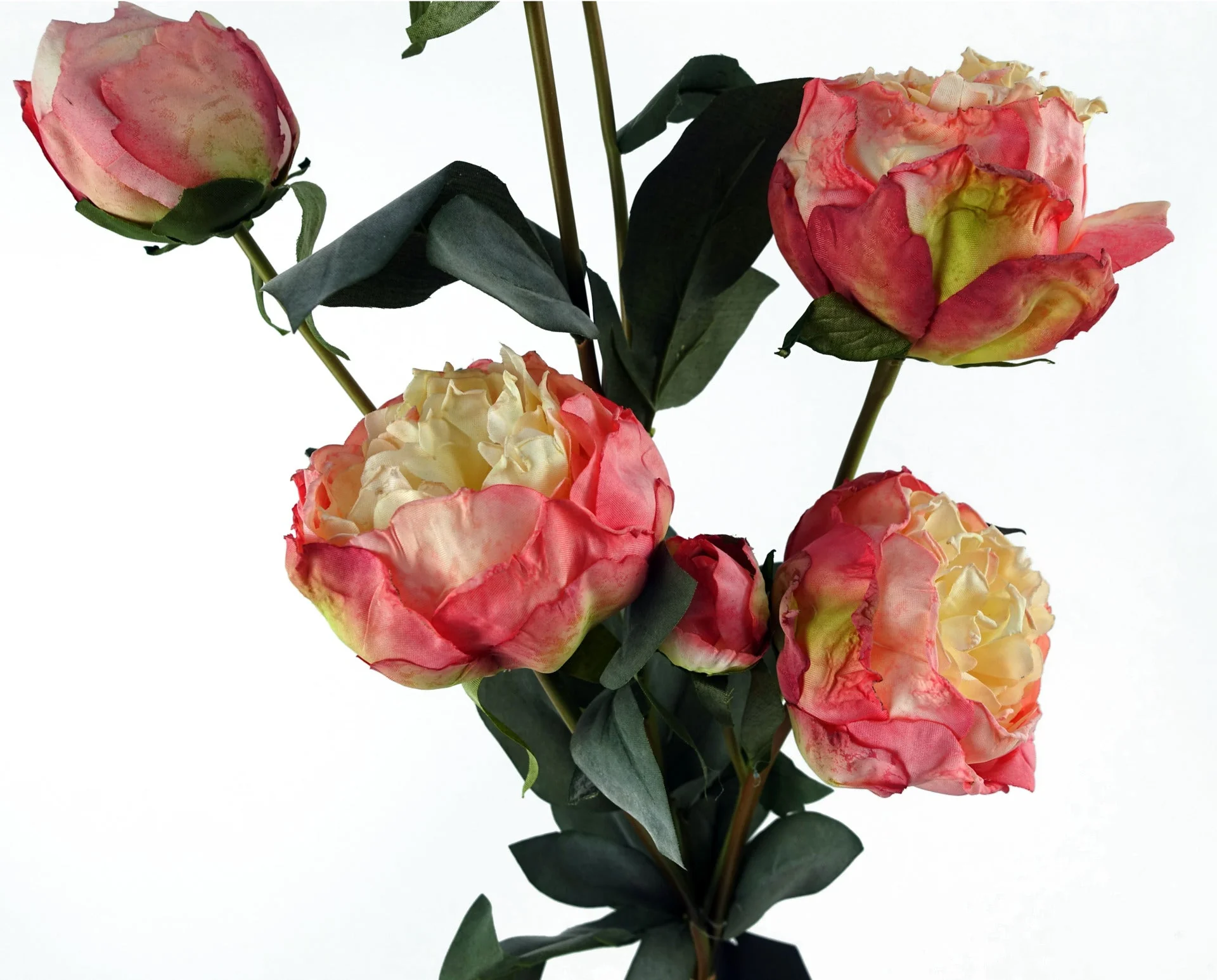 55cm Pink Peony Artificial Flowers Spray - Image 3