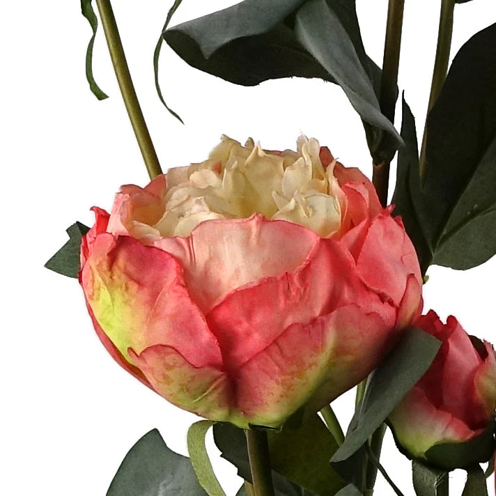 55cm Pink Peony Artificial Flowers Spray - Image 4