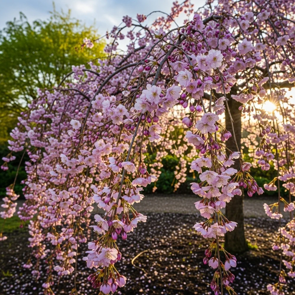 5ft Pink Weeping Winter Flowering Cherry Tree | Prunus subhirtella 'Pendula Rosea' | 9L Pot | 2 Years Old - Image 2