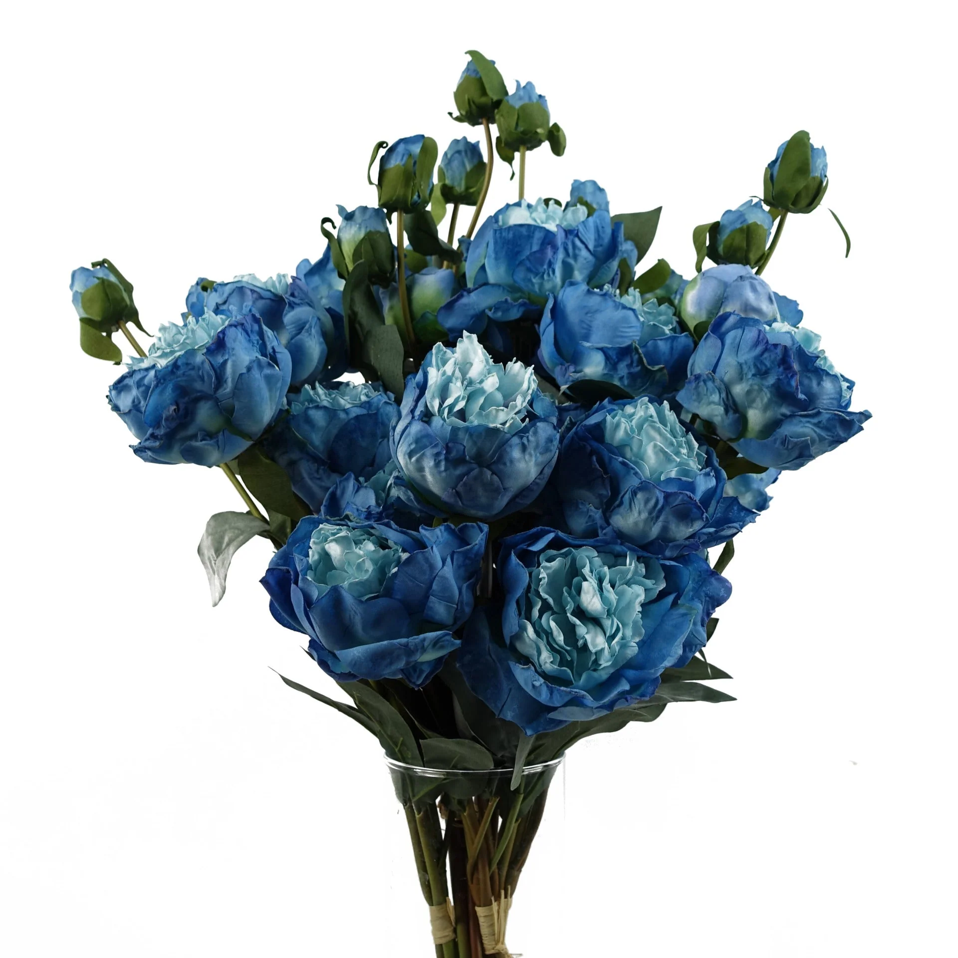 6 x 55cm Blue Peony Artificial Flower Stems - Image 2