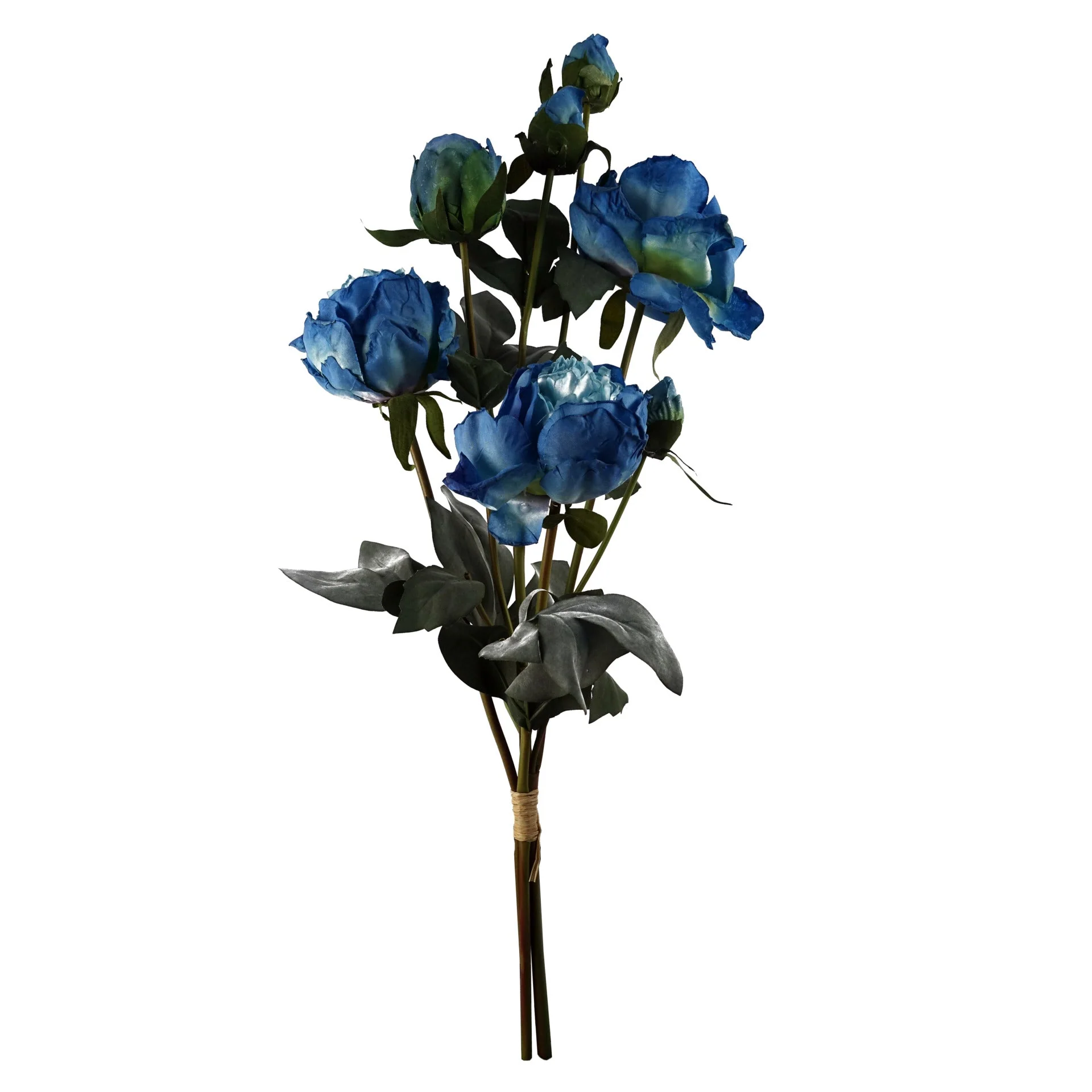 6 x 55cm Blue Peony Artificial Flower Stems - Image 4
