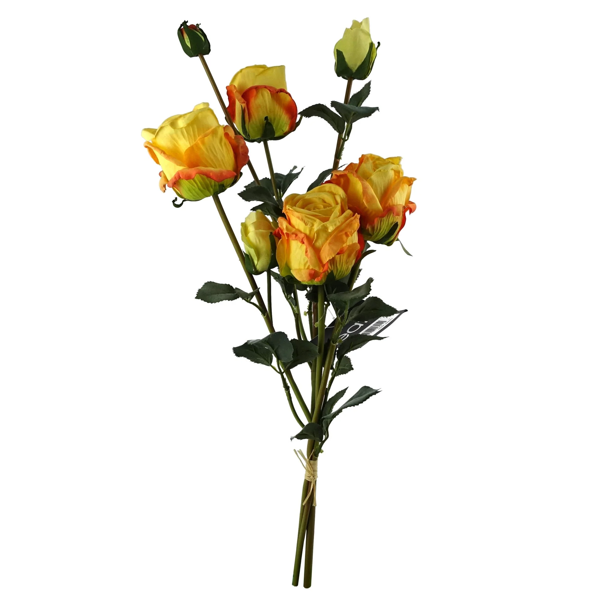 6 x 60cm Yellow Rose Artificial Flower Sprays - 24 Flowers 18 Buds - Image 3