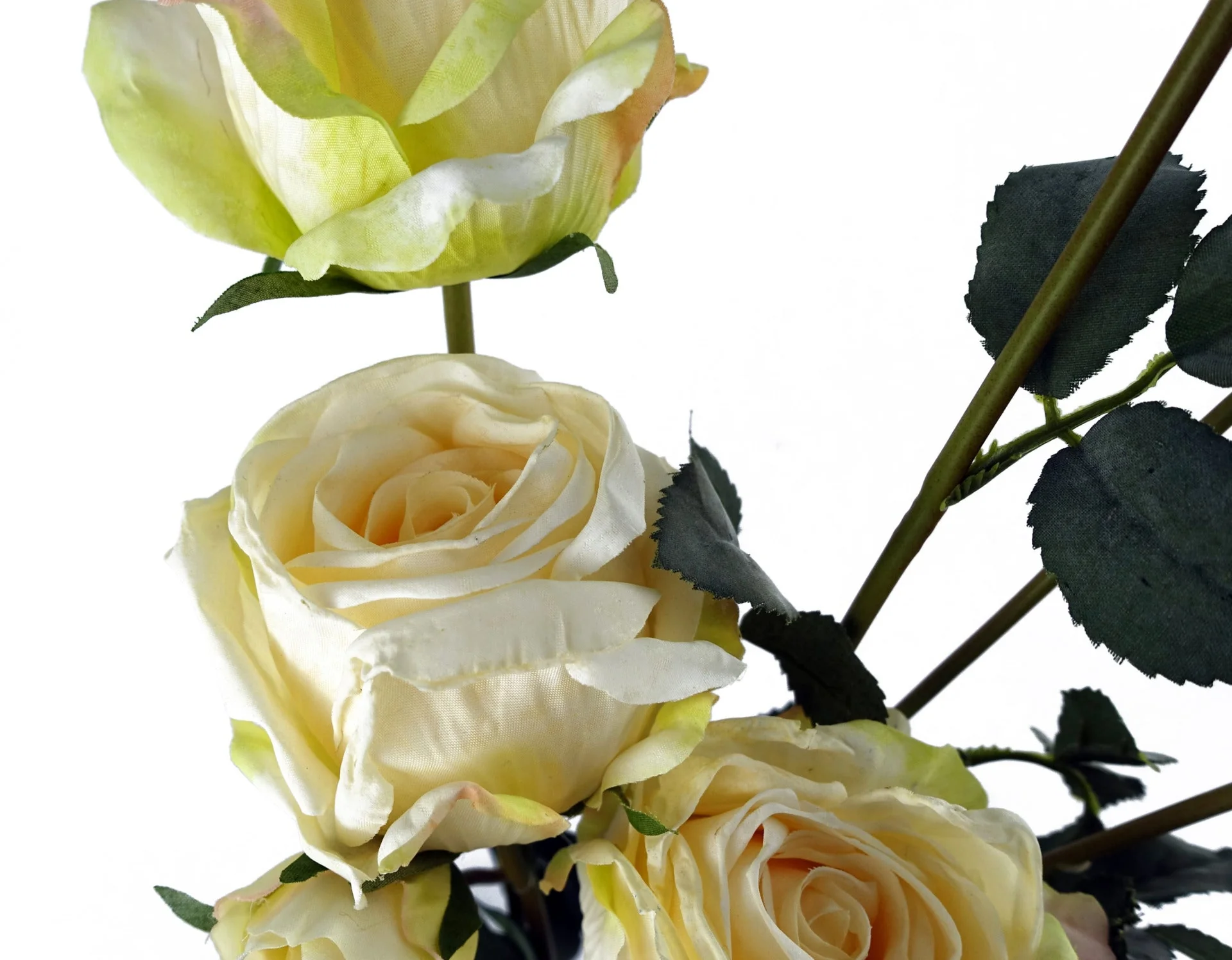 60cm Cream Rose Artificial Flowers Spray - Image 4