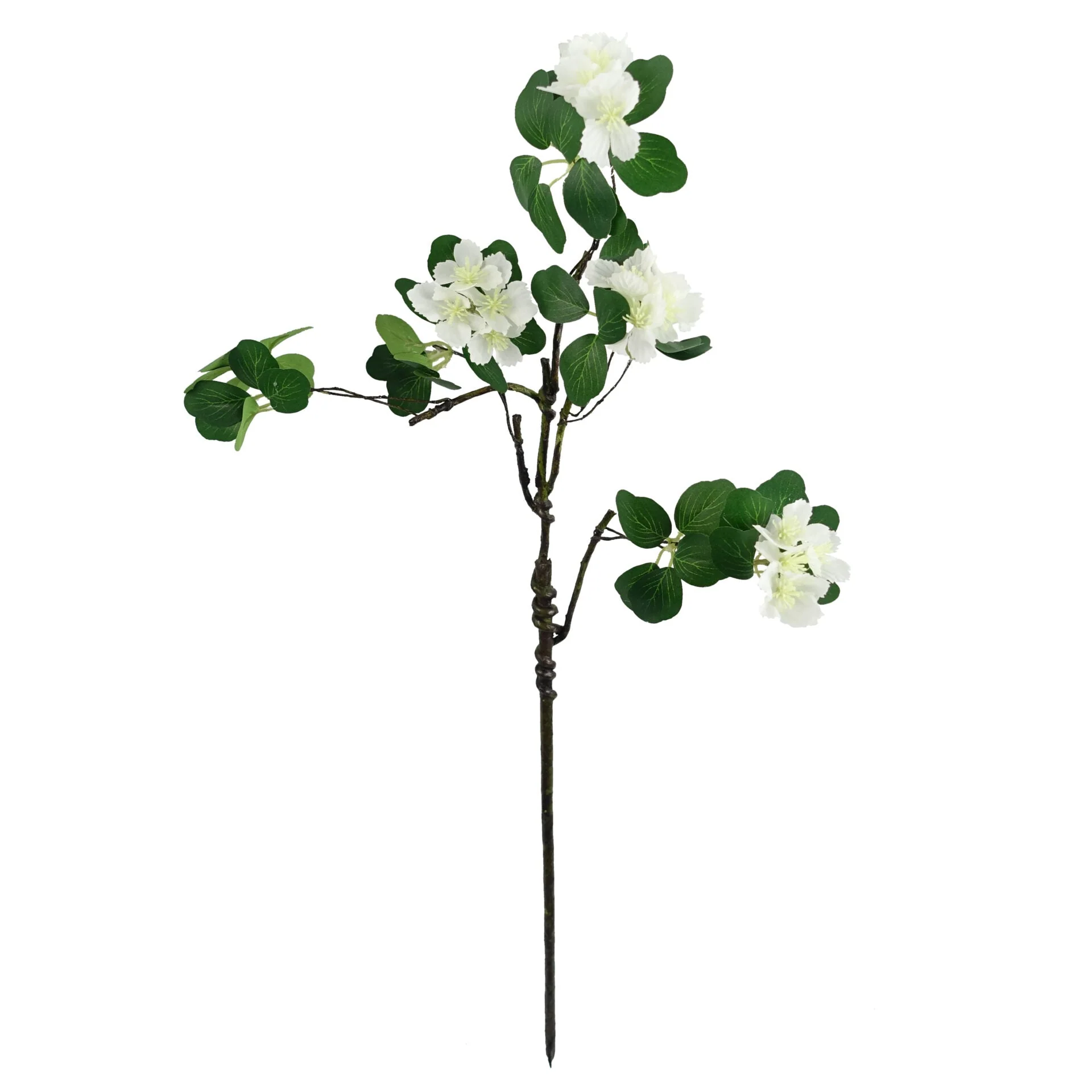 60cm Flower Foliage Spray - White - Image 2