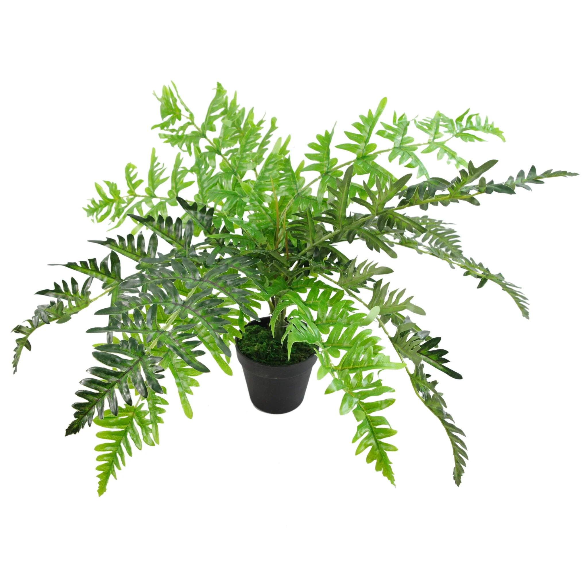 60cm Hanging Copper Planter with Artificial Evergreen Fern Plant - Image 4