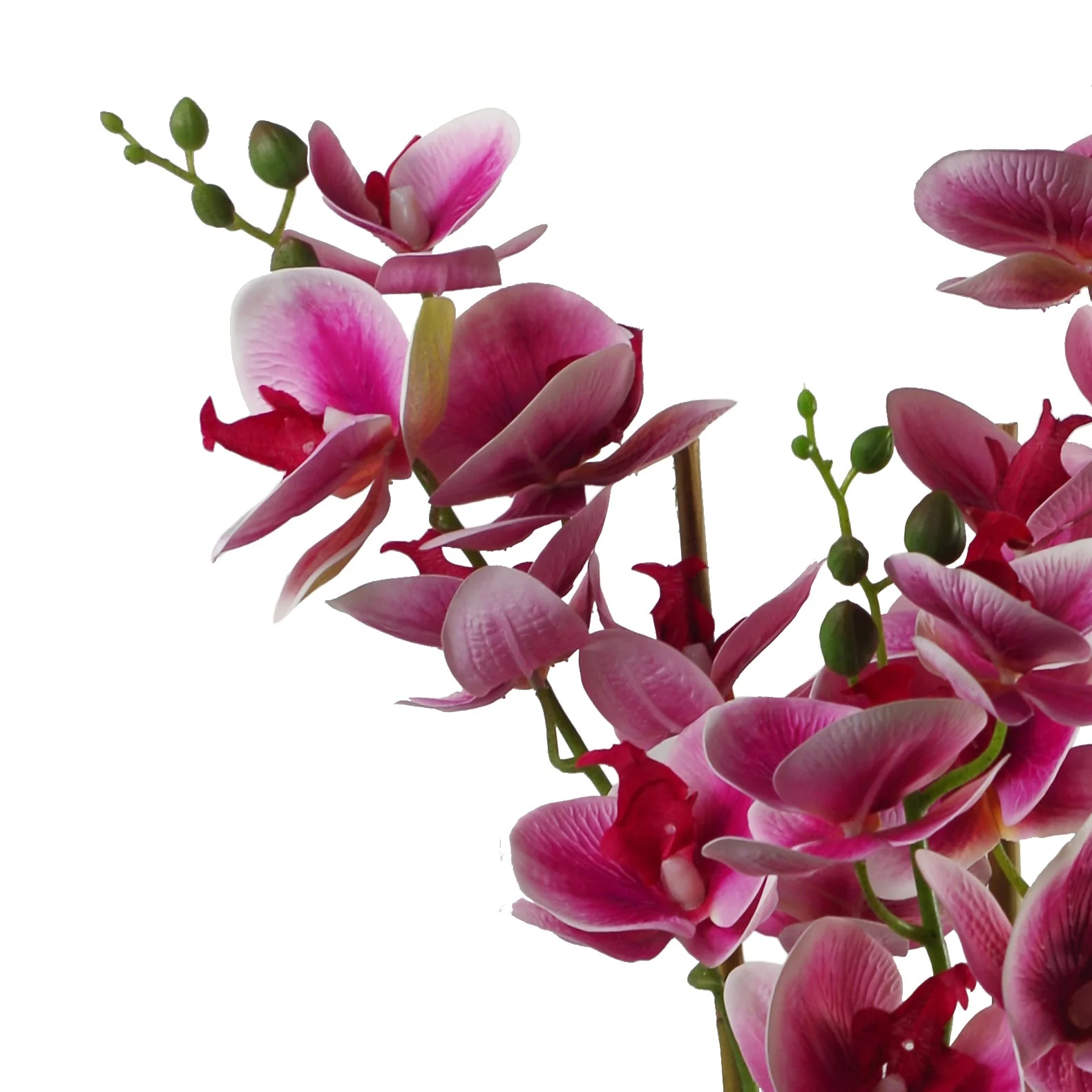 70cm Artificial Orchid Dark Pink with Black Ceramic Planter - Image 2