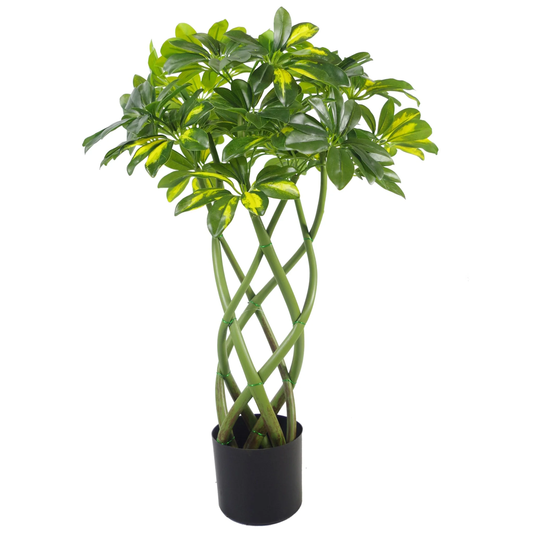 70cm Artificial Twisted Stem Gold Capella Arboricola Artificial Plant Bonsai Bush - Image 2