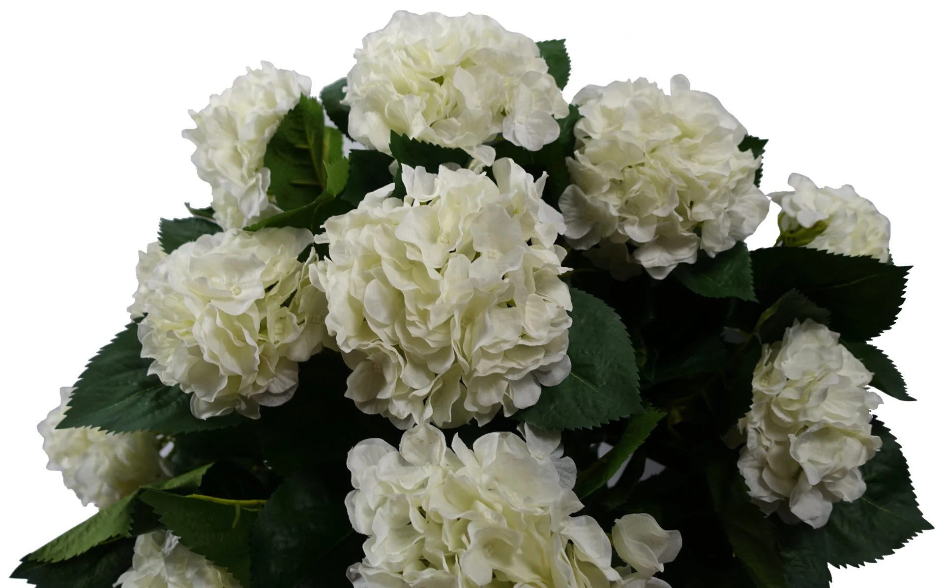 70cm Artificial White Bush Hydrangea Plant Potted - Image 3