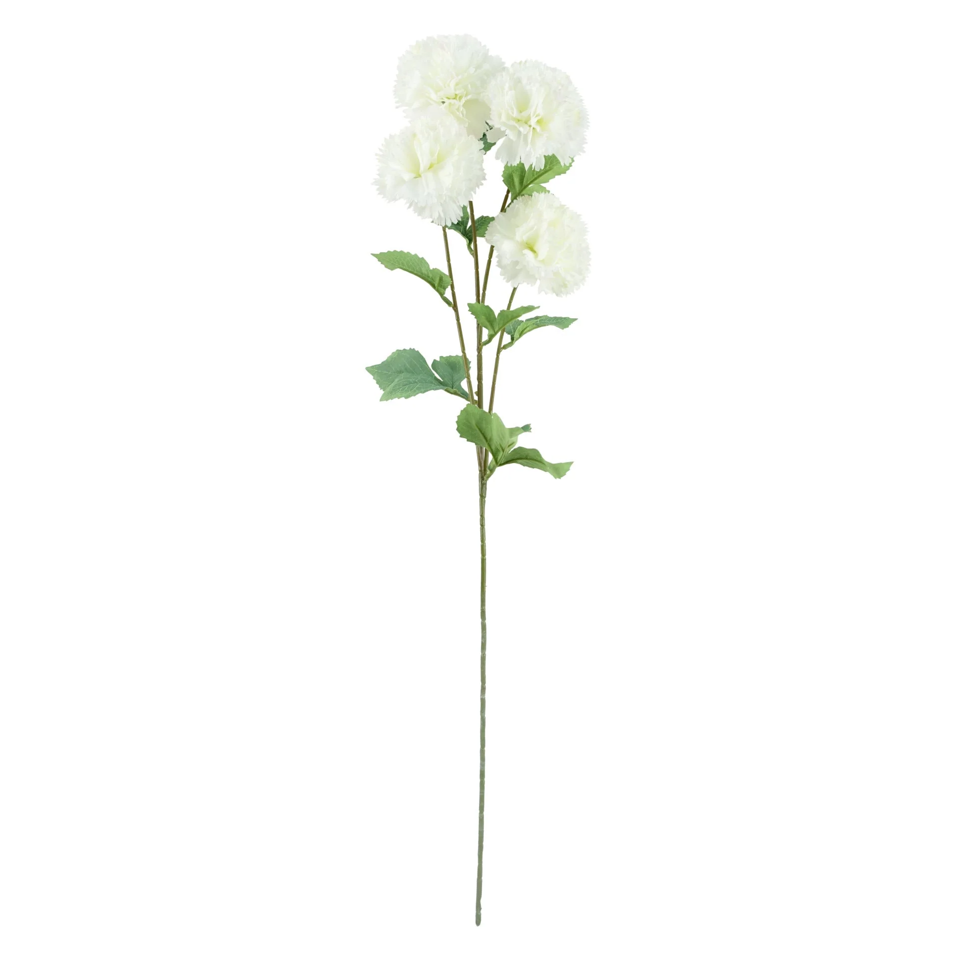 70cm White Artificial Carnation Stem - 4 Flowers - Image 2