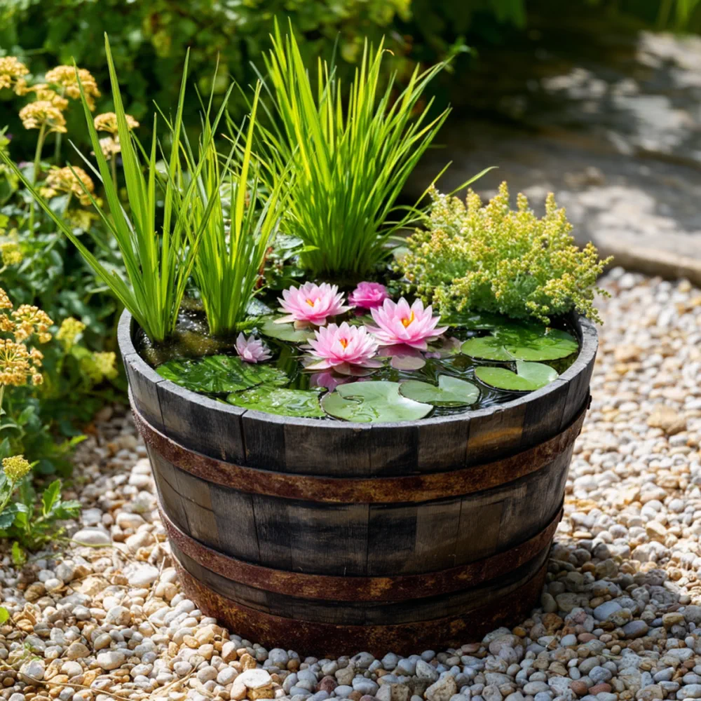 Oak Half Barrel Wildlife Pond In A Pot Kit - Image 3