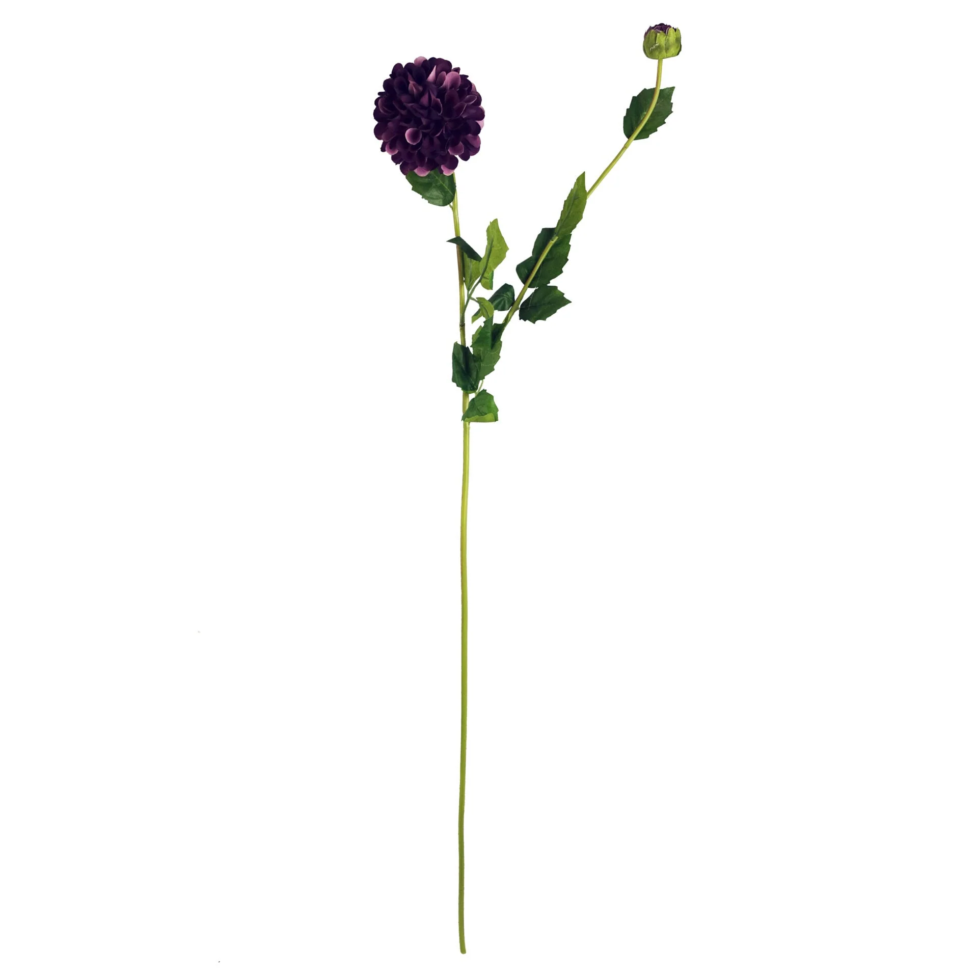 75cm Artificial Dahlia PomPom Flower Stem Purple - Image 2